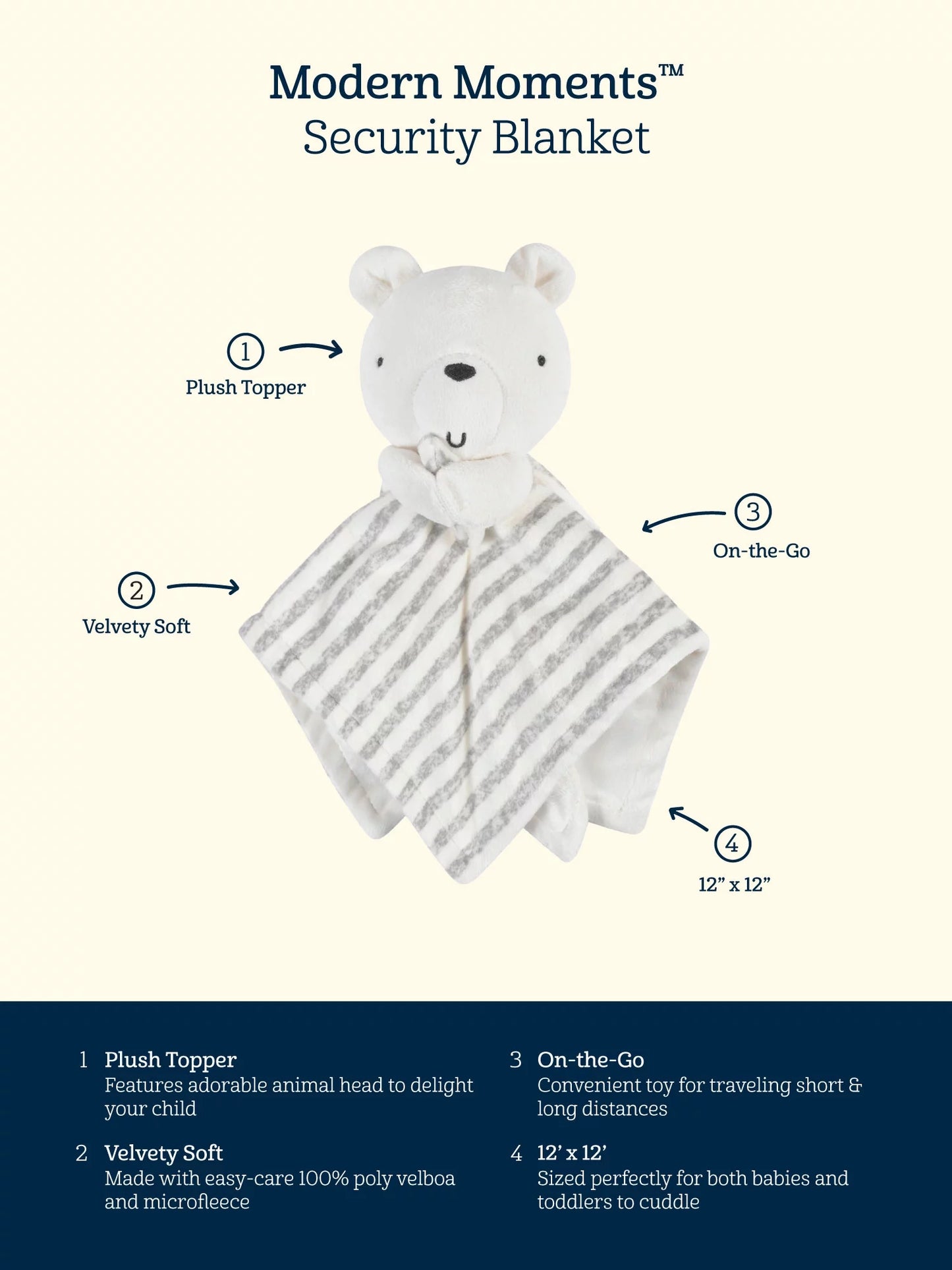 VERI SOFT by Gerber Baby & Toddler Girl or Boy Gender Neutral Plush Security Blanket, Deer