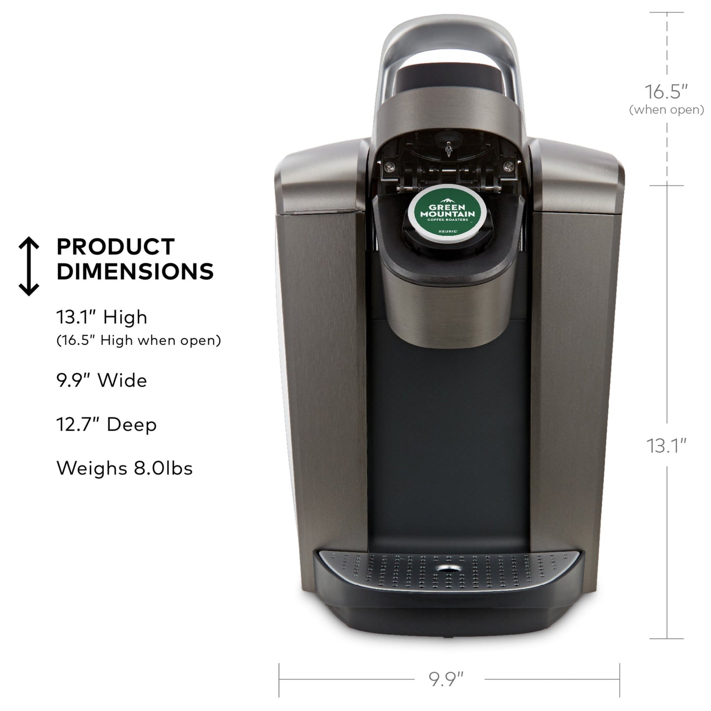 VERI COOL K-Elite Brushed Slate Single-Serve K-Cup Pod Coffee Maker