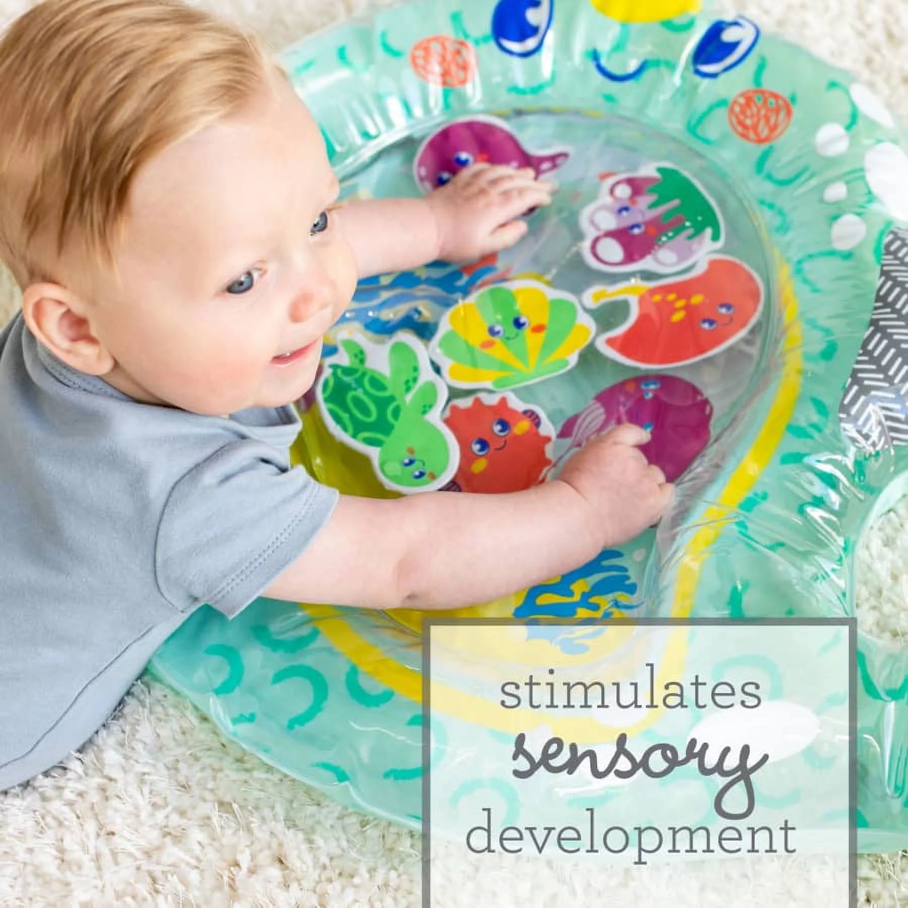 VERI CUTE Narwhal & Sea Pals Pat & Play Baby Tummy Time Play Mat, 6-12 Months