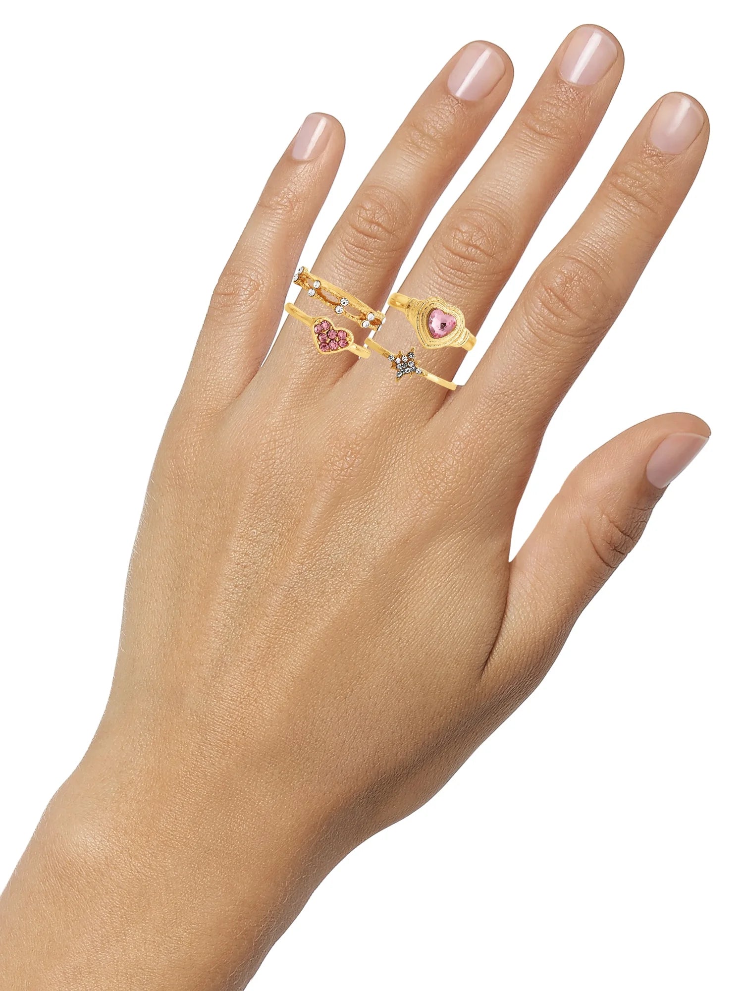 VERI PRETTY Heart Ring Set, Set of 5