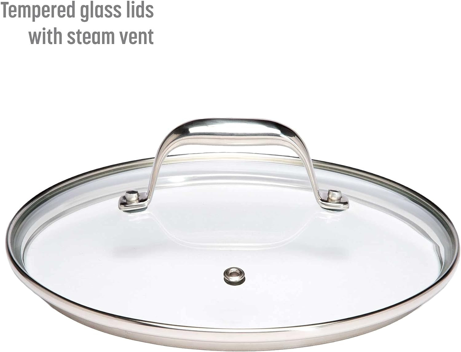 VERIS NICECeramic Nonstick Pots and Pans Set, Titanium-Reinforced Premium Nonstick Coating, Dishwasher Safe Pots and Pans, Tempered Glass Steam Vented Lids, Stainless Steel Handles, 12-Piece, Mulitcolor