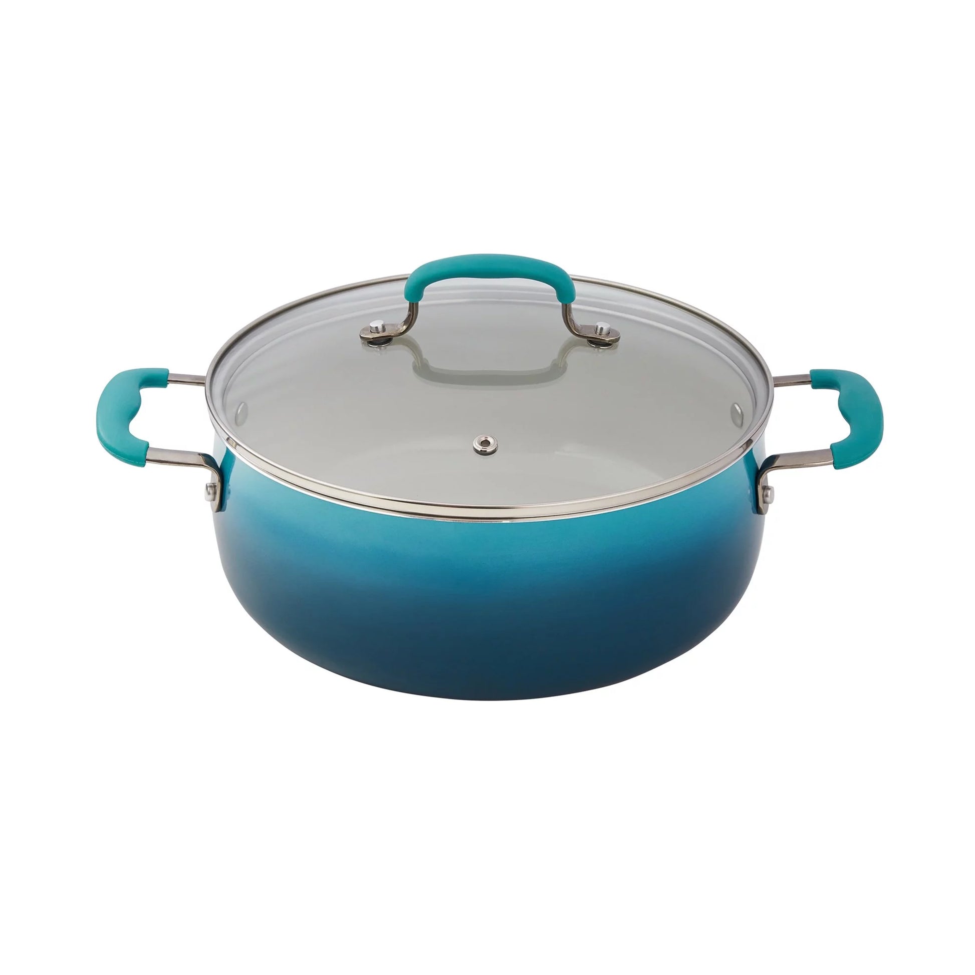 VERI NICE 25-Piece Ceramic Nonstick Aluminum Cookware Set, Ombre Teal