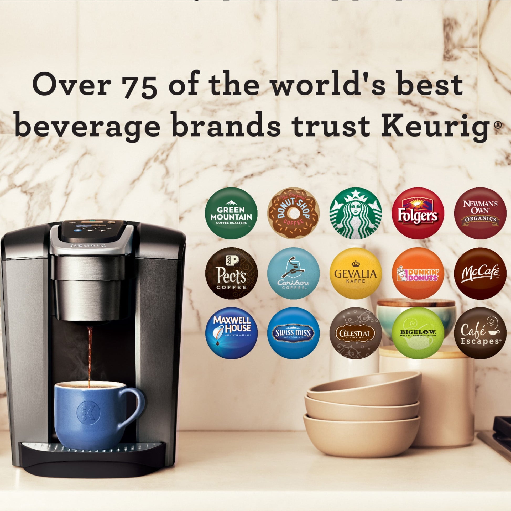 VERI COOL K-Elite Brushed Slate Single-Serve K-Cup Pod Coffee Maker