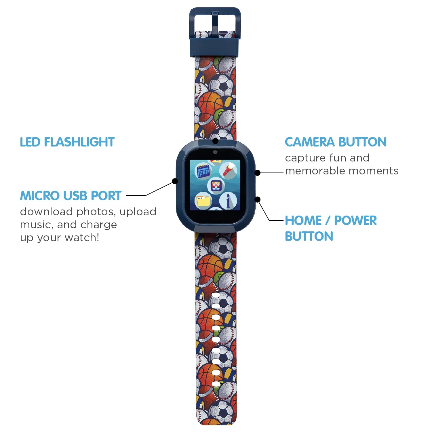 VERI SMART Itech Jr Kids Boys Soccer Ball Smartwatch and LED Bluetooth Speaker