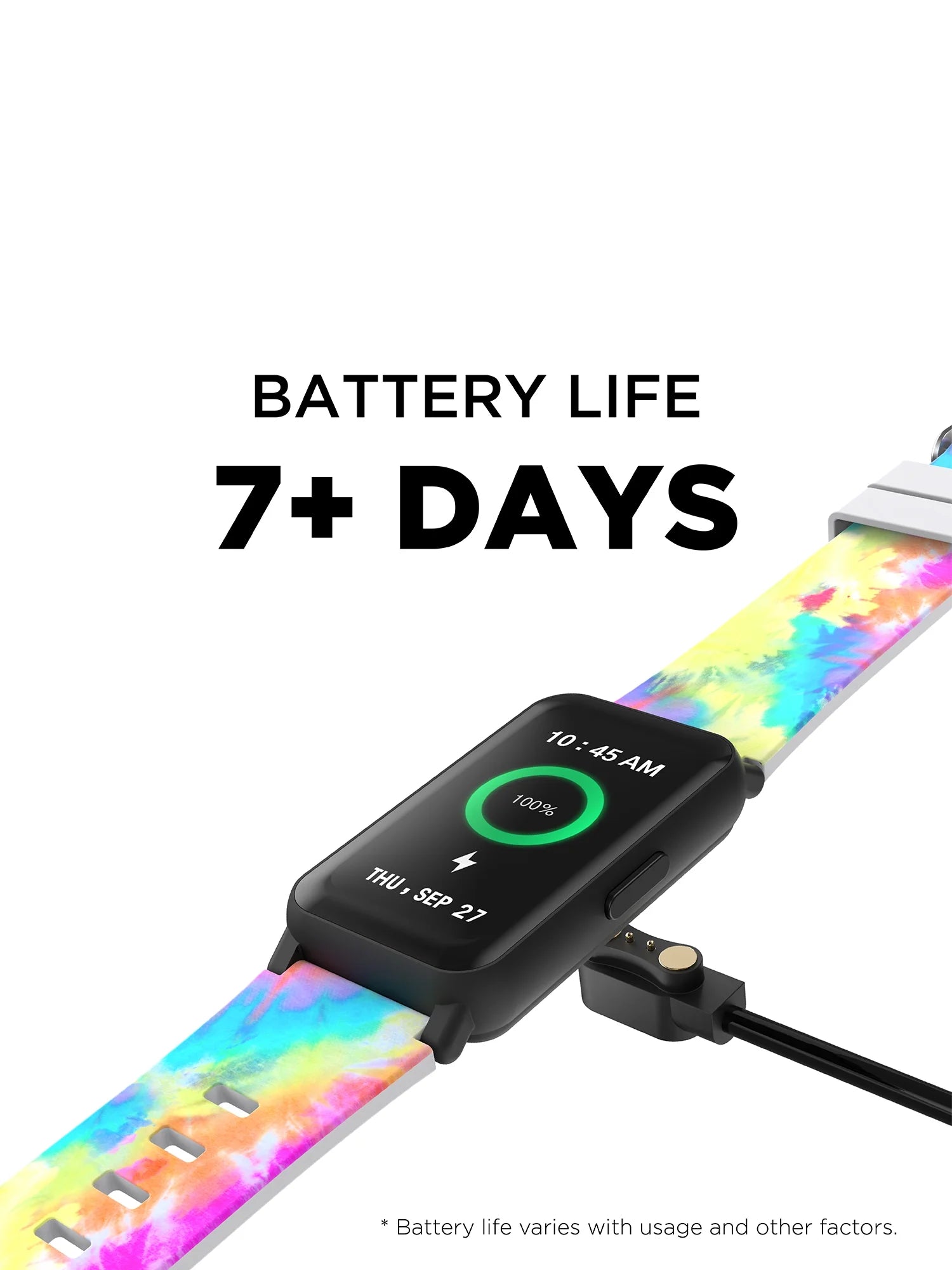 VERI SMART Active 3 Unisex Adult Smartwatch Fitness Tracker, Tie Dye, Silicone Strap