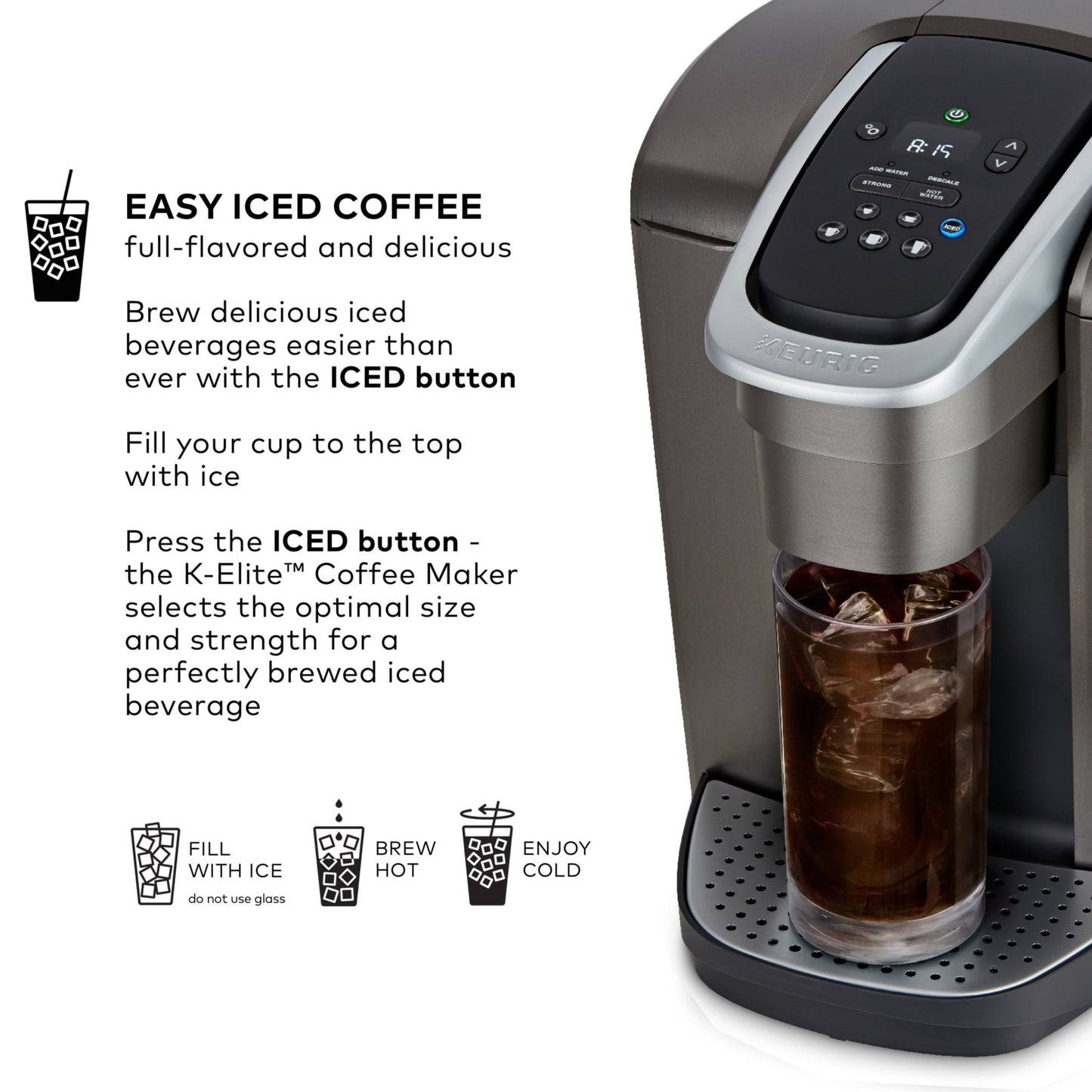 VERI COOL K-Elite Brushed Slate Single-Serve K-Cup Pod Coffee Maker