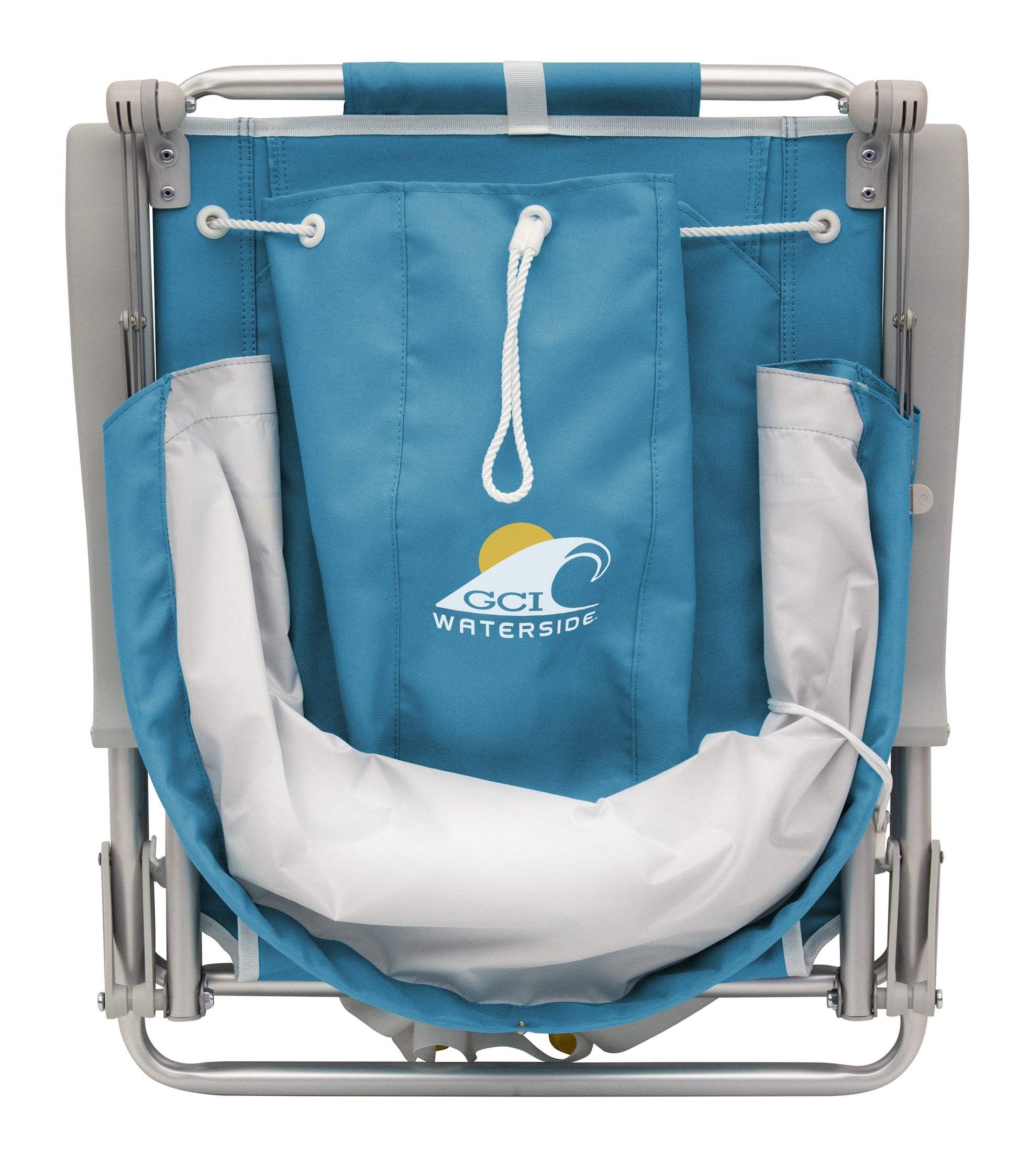 VERI COOL Sunshade Backpack Beach Compact Reclining Low Profile Chair, Saybrook Blue
