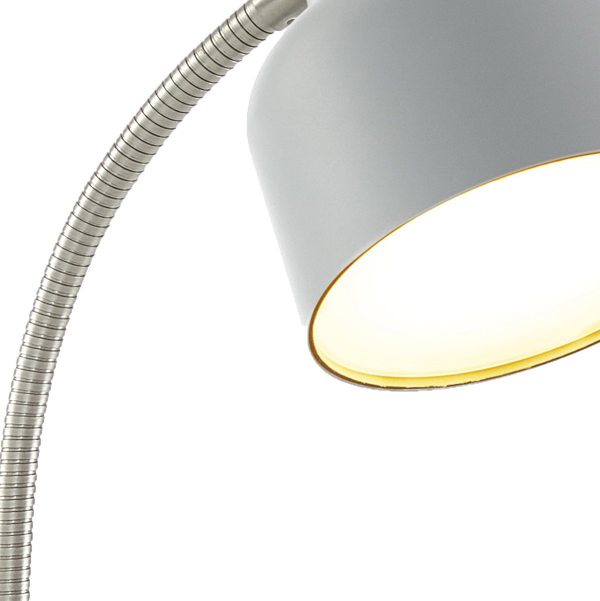 VERI BRITE LED Desk Lamp with Catch-All Base & AC Outlet, Matte Gray