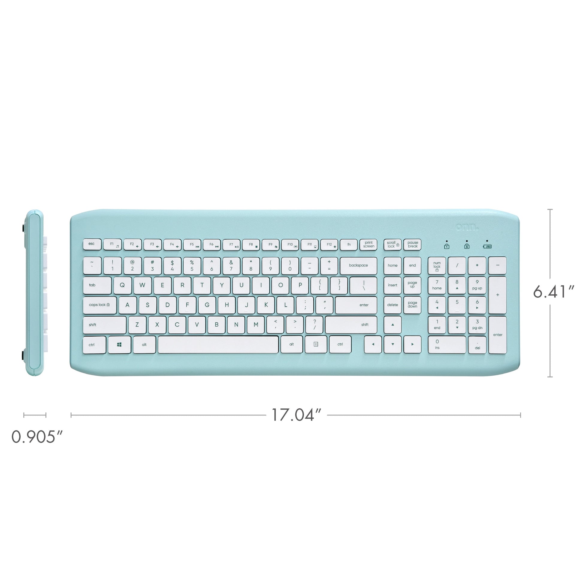 VERI COOL Wireless Keyboard and Compact Mouse with Dual-Connectivity, 2.4 Ghz Wireless USB Receiver, Blue