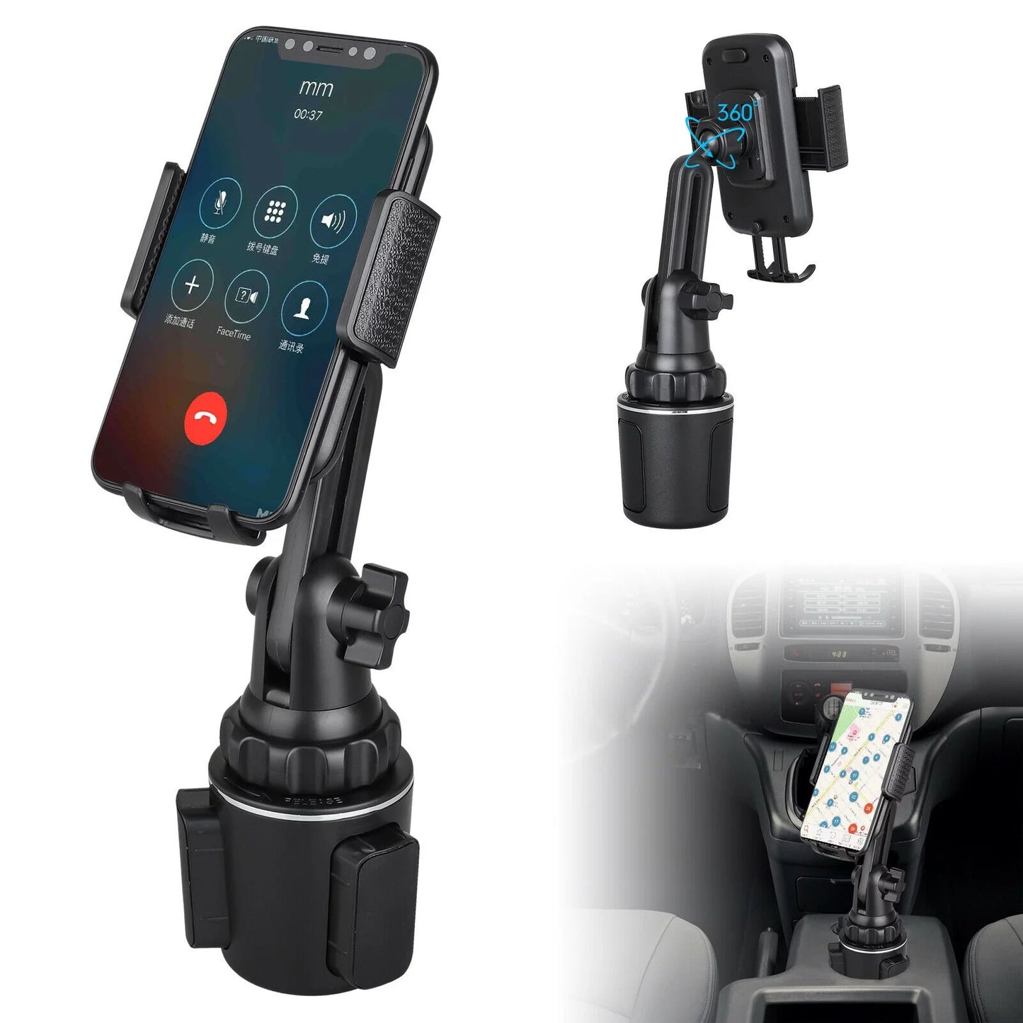 VERI COOL Car Phone Holder Mount, Phone Mount for Car Universal 360 Adjustable Phone Holder , Car Cup Holder for All Smartphones