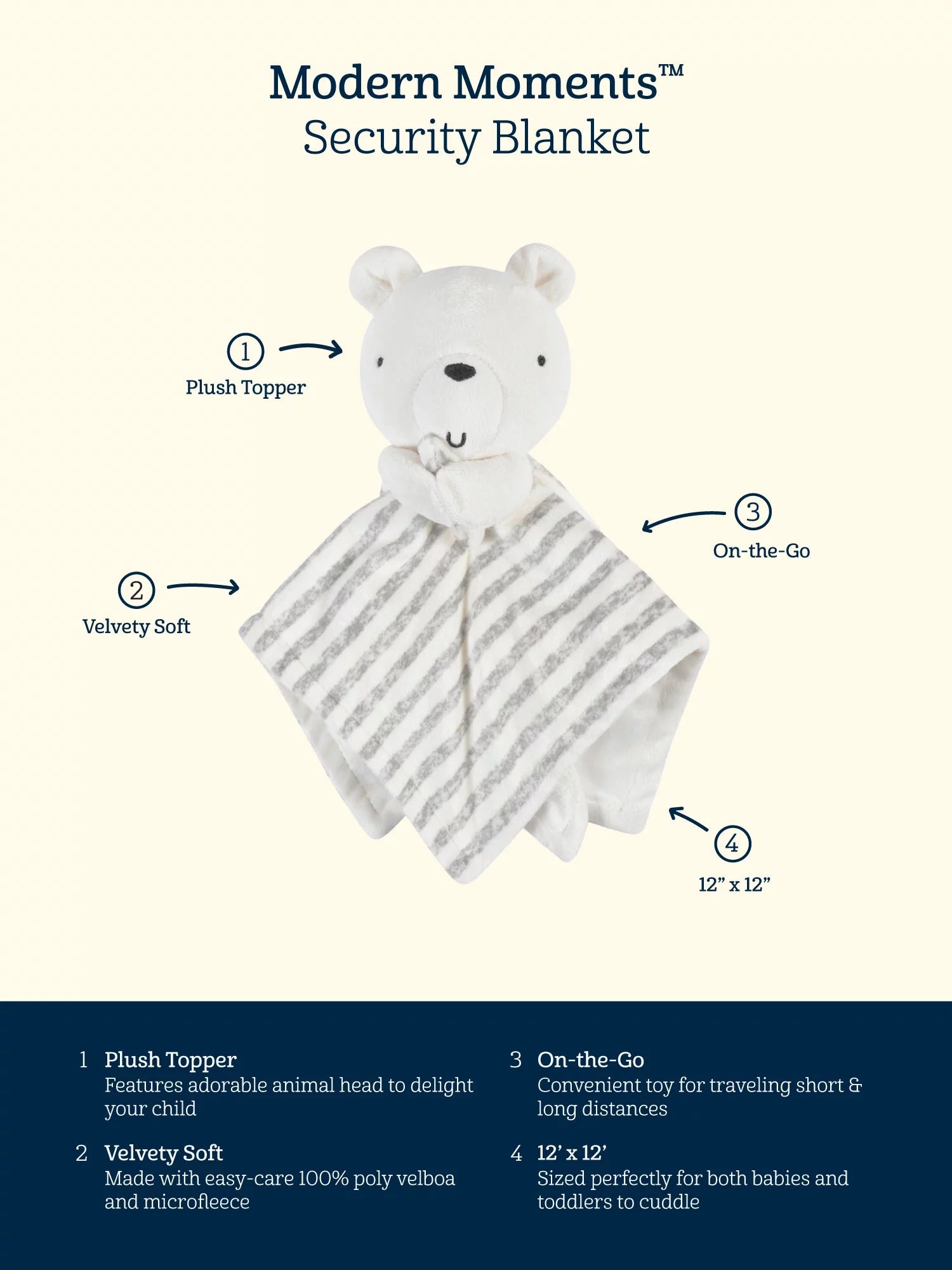 VERI SOFT by Gerber Baby & Toddler Girl or Boy Gender Neutral Plush Security Blanket, Deer
