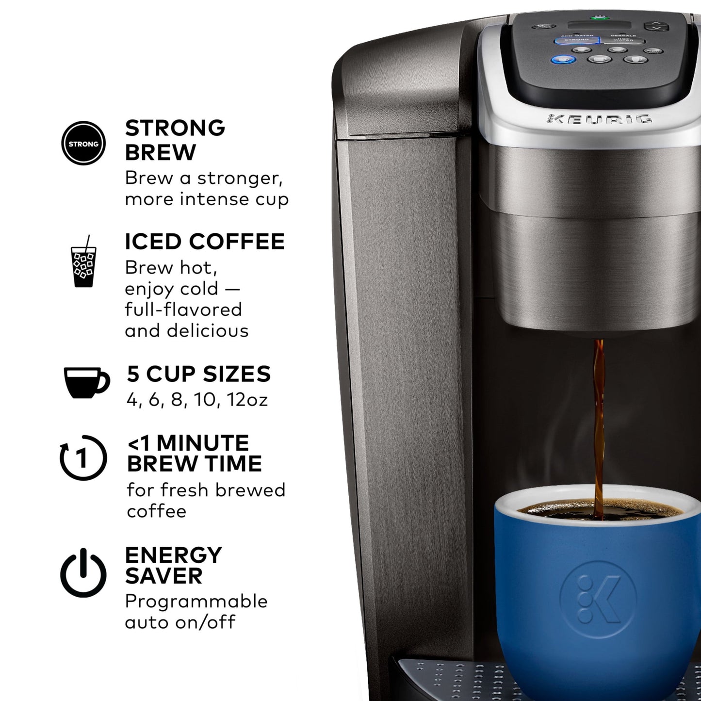 VERI COOL K-Elite Brushed Slate Single-Serve K-Cup Pod Coffee Maker