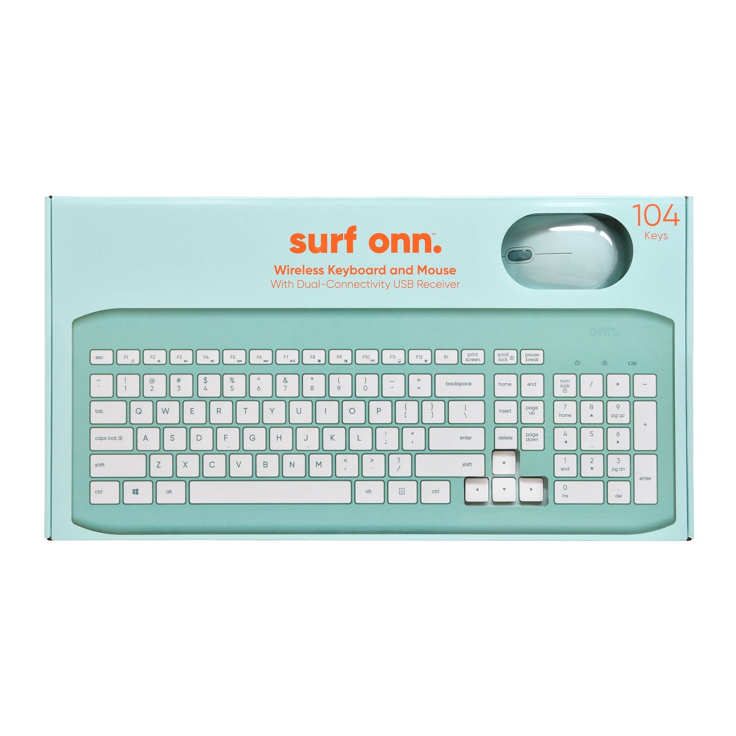 VERI COOL Wireless Keyboard and Compact Mouse with Dual-Connectivity, 2.4 Ghz Wireless USB Receiver, Blue