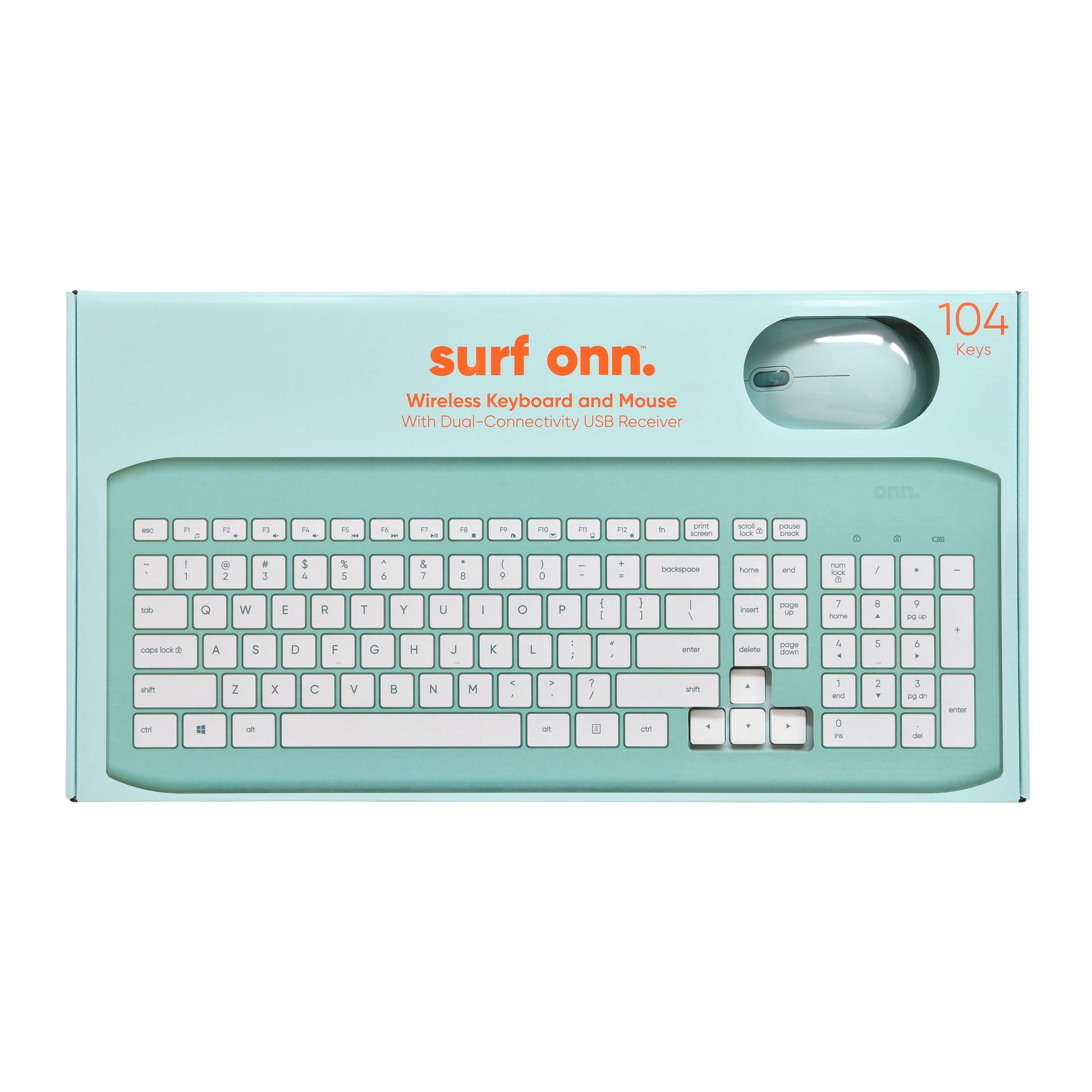 VERI COOL Wireless Keyboard and Compact Mouse with Dual-Connectivity, 2.4 Ghz Wireless USB Receiver, Blue