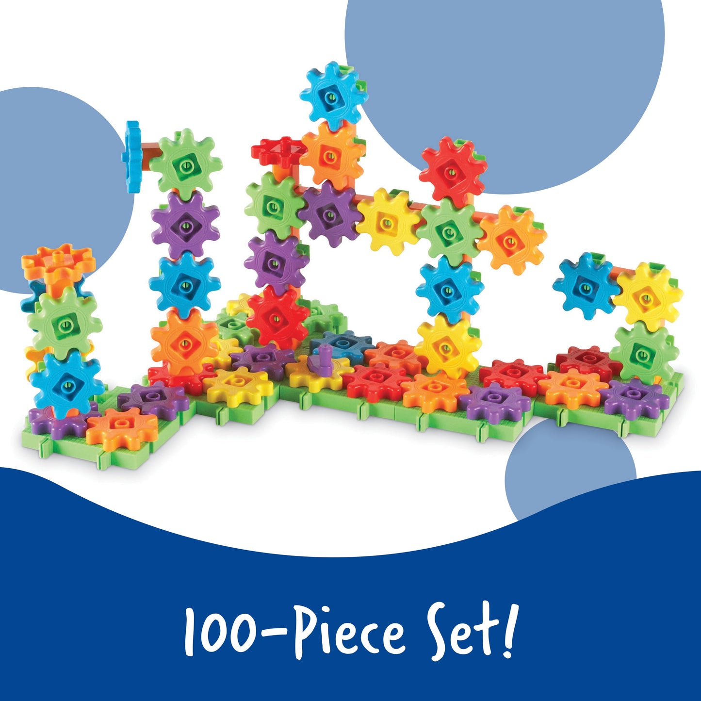 VERI COOL Gears! Gears! Gears! 100-Piece Deluxe Building Set, Boys and Girls Ages 3+, STEM, Building Toy for Kids