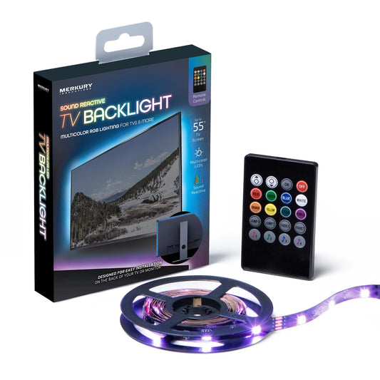 VERI COOLSound Reactive TV Backlight RGB Lighting Dimmable Remote Control Corded Electric