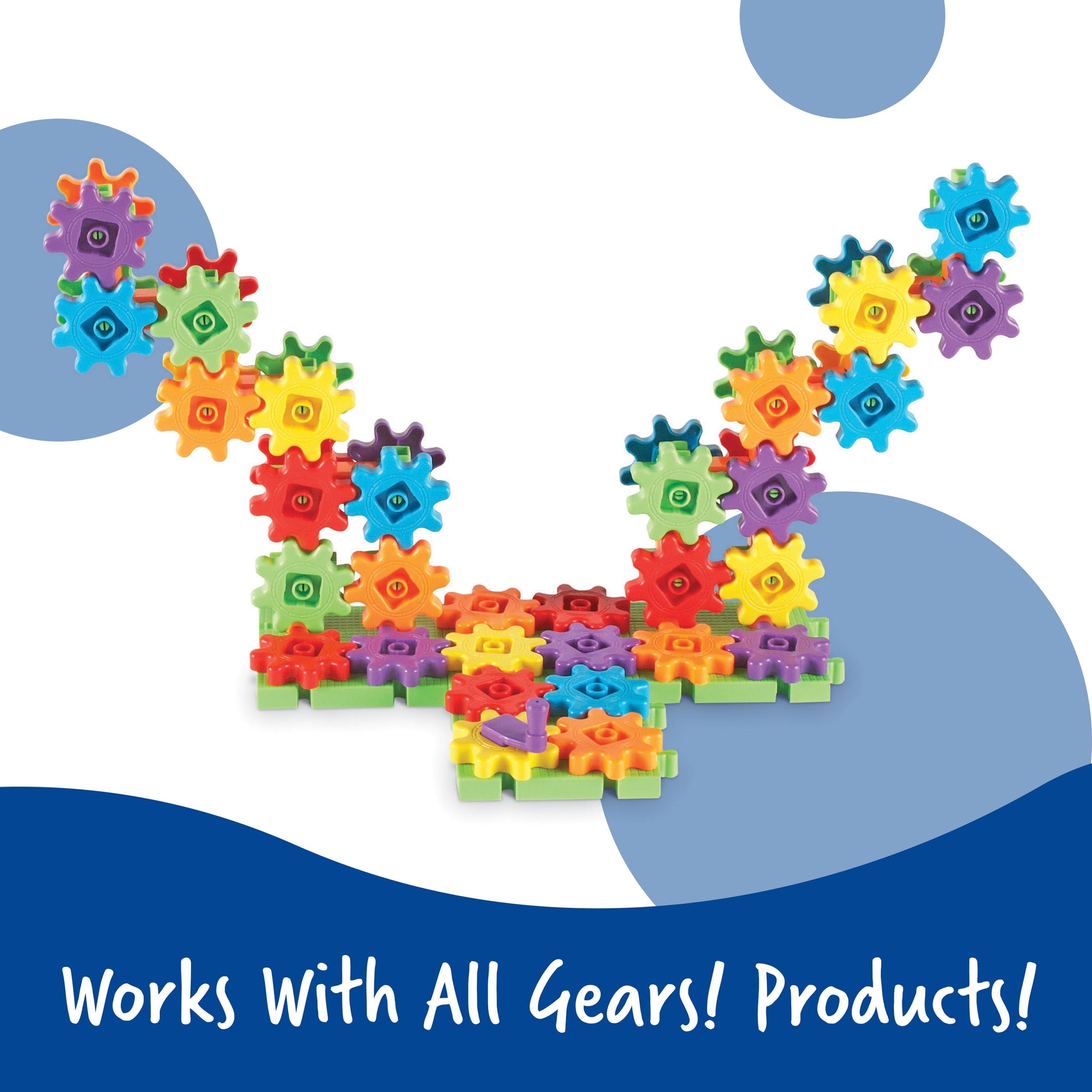 VERI COOL Gears! Gears! Gears! 100-Piece Deluxe Building Set, Boys and Girls Ages 3+, STEM, Building Toy for Kids
