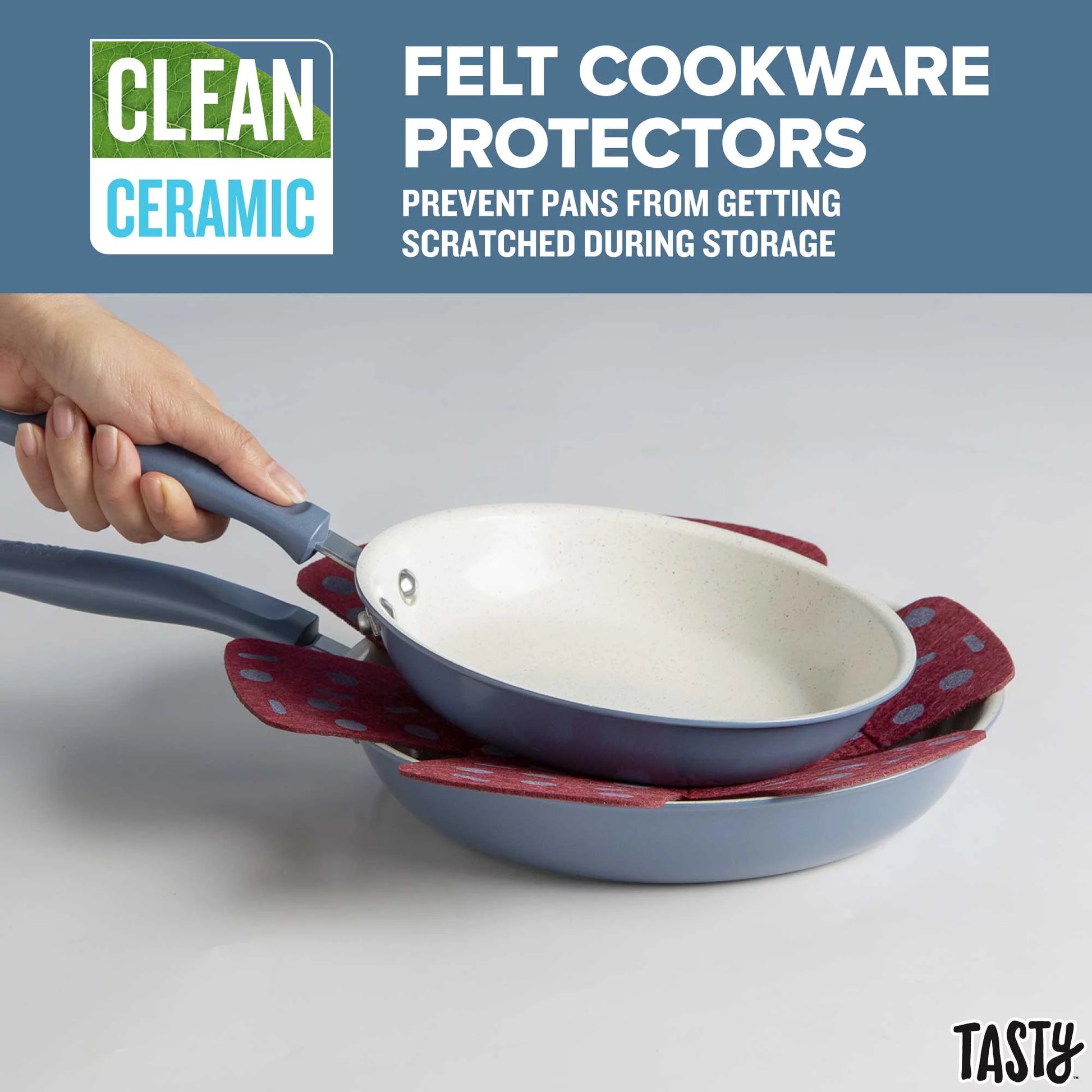 VERIS NICE Clean Ceramic 16 Piece Non-Stick Aluminum Cookware Set, Slate Blue