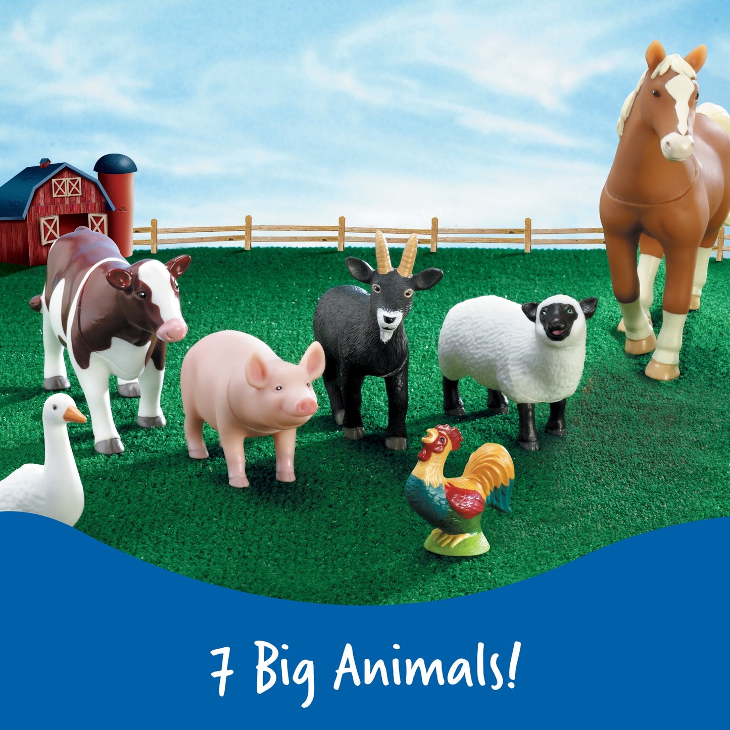 VERI SPECIAL Jumbo Farm Animals, Pretend Play for Toddlers, Animal Toys for Kids Ages 18Mos+