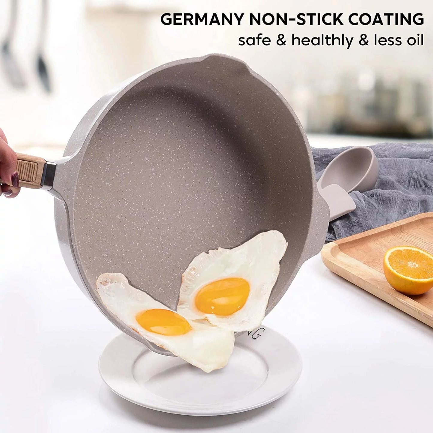 VERI HOT 10 Pieces Pots and Pans Nonstick Cookware Sets Granite Frying Pan Induction Cookware Pot