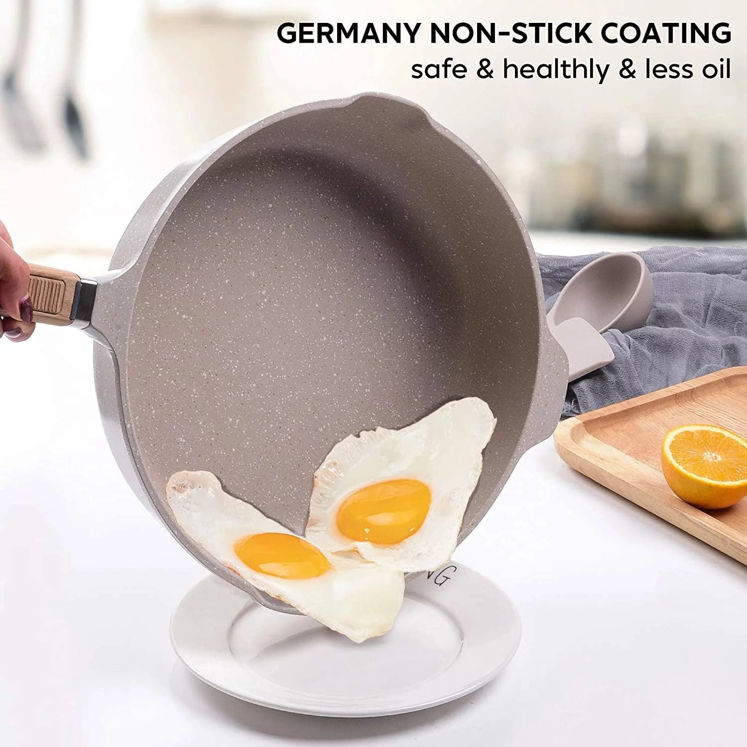 VERI HOT 10 Pieces Pots and Pans Nonstick Cookware Sets Granite Frying Pan Induction Cookware Pot