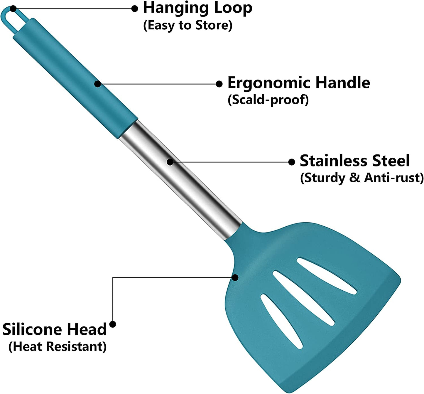 VERI TASTY. 27 Pieces Silicone Cooking Utensils Set with Holder, Kitchen Utensil Sets for Nonstick Cookware, Dark Navy Blue Kitchen Tools Spatula with Stainless Steel Handle, Heat Resistant