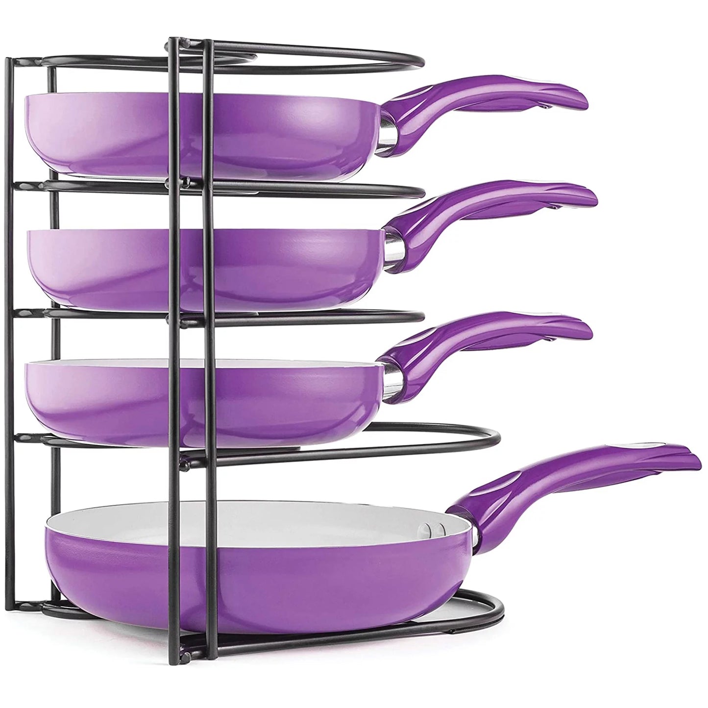 VERI HOT Pots and Pan Organizer 5 Tier Pot Rack Lid Holder for Kitchen Organization Black