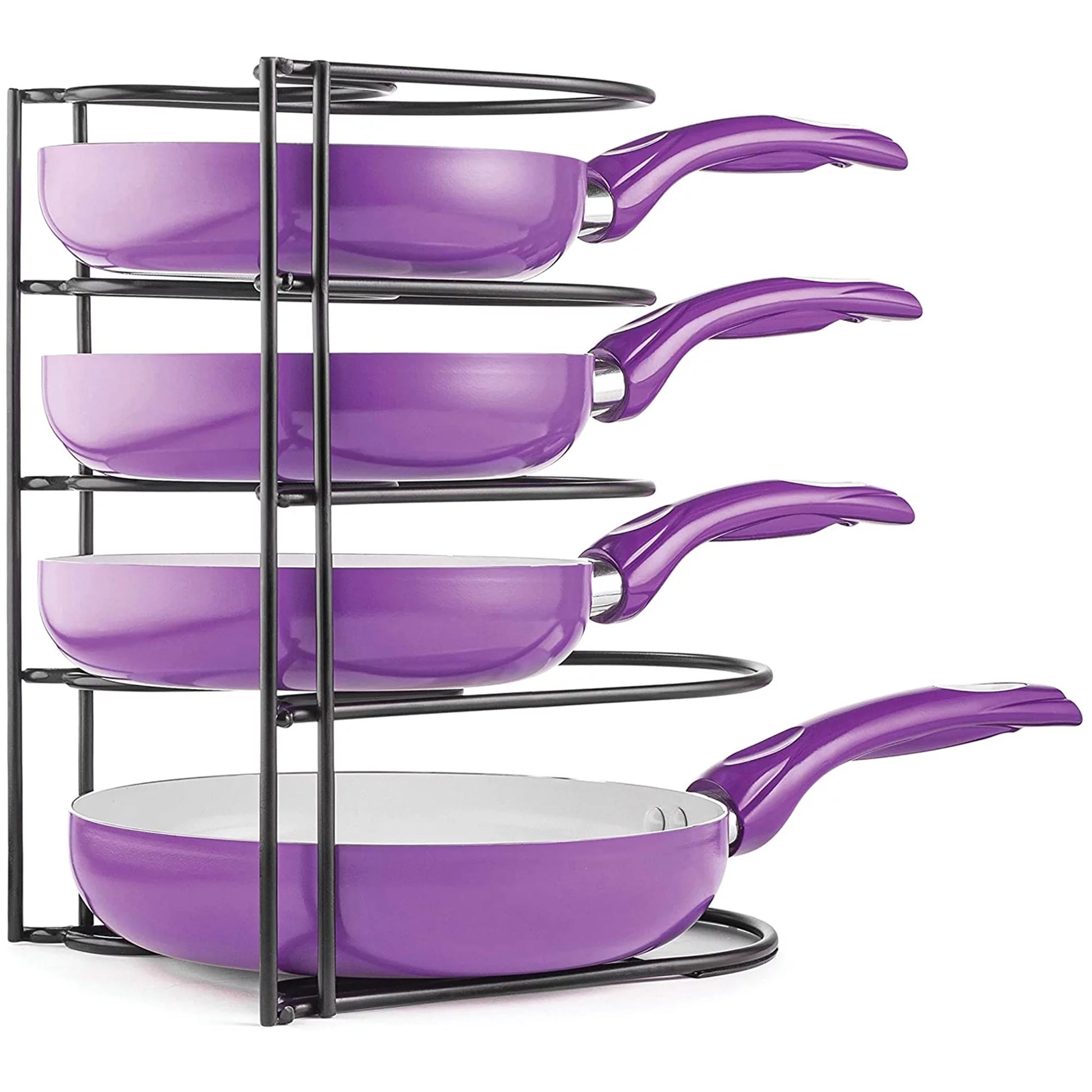 VERI HOT Pots and Pan Organizer 5 Tier Pot Rack Lid Holder for Kitchen Organization Black