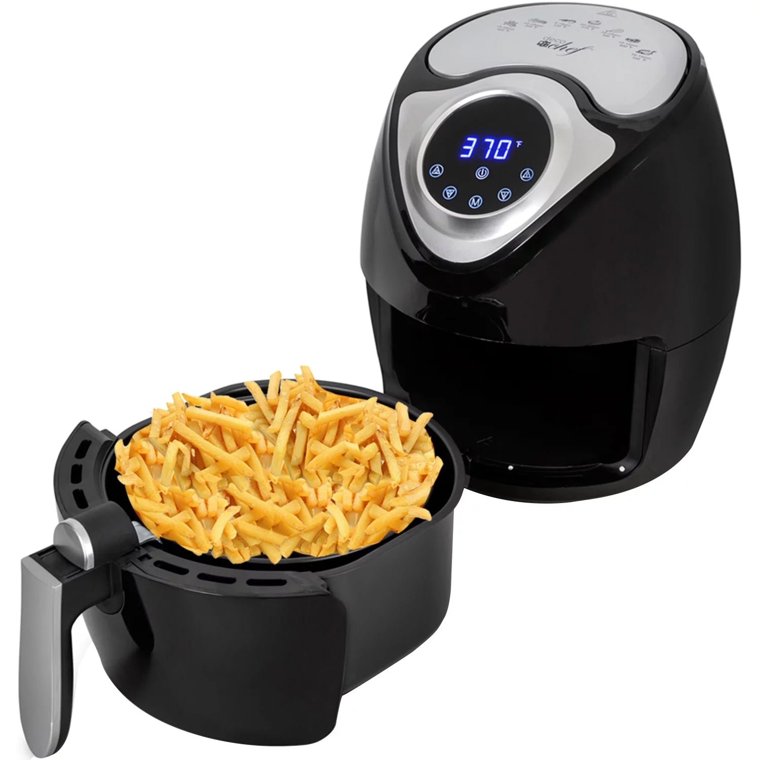 VERIS NICE XL 3.7 QT Digital Air Fryer Cooker with 7 Smart Programs ,Preheat & Shake Remind , LED Touch Screen Oil-Less Non-Stick Coated Basket ,Timer Counter Top , Healthy Kitchen Safe Frying Statio