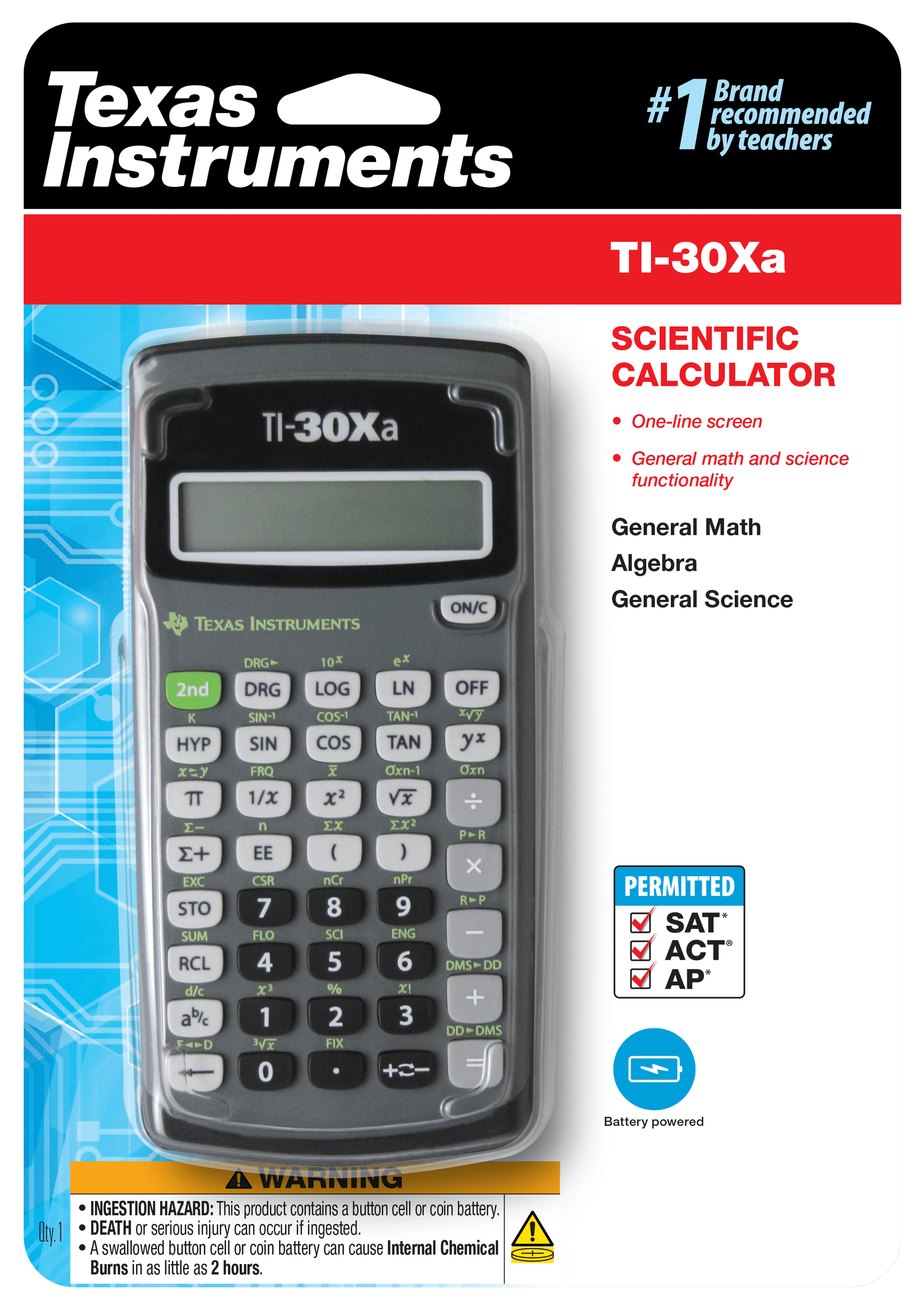 VERI SMART Ti-30Xa 1-Line Student Scientific Calculator High School and Middle Schools
