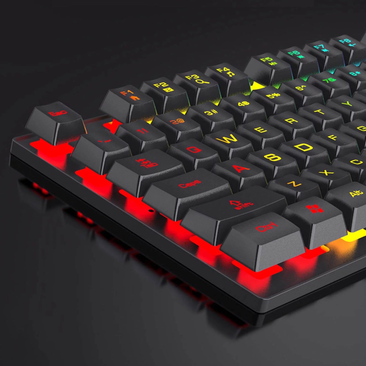 VERI COOL Keyboard and Mouse Set Combo, Wired RGB Backlit Computer Keyboard with USB RGB Gaming Mouse Design for Windows PC Laptop Desktop Notebook-Fv-Q305S