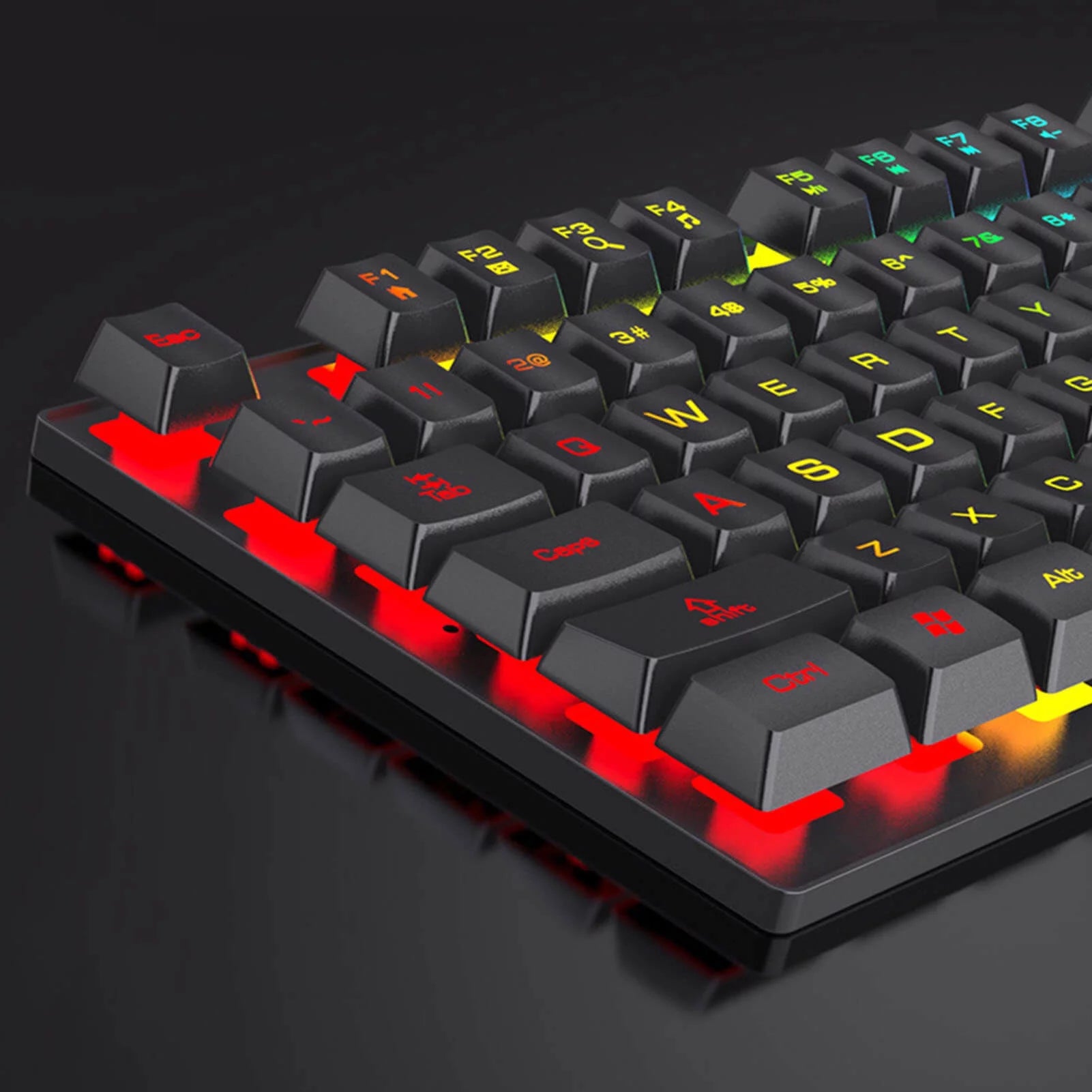 VERI COOL Keyboard and Mouse Set Combo, Wired RGB Backlit Computer Keyboard with USB RGB Gaming Mouse Design for Windows PC Laptop Desktop Notebook-Fv-Q305S