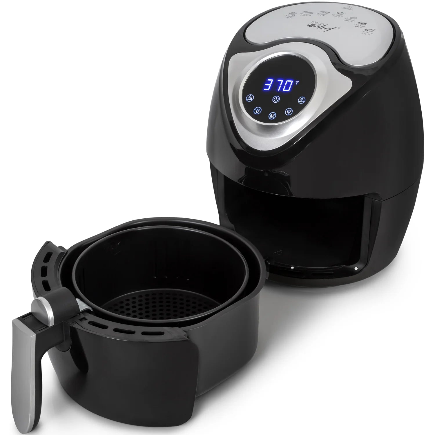 VERIS NICE XL 3.7 QT Digital Air Fryer Cooker with 7 Smart Programs ,Preheat & Shake Remind , LED Touch Screen Oil-Less Non-Stick Coated Basket ,Timer Counter Top , Healthy Kitchen Safe Frying Statio