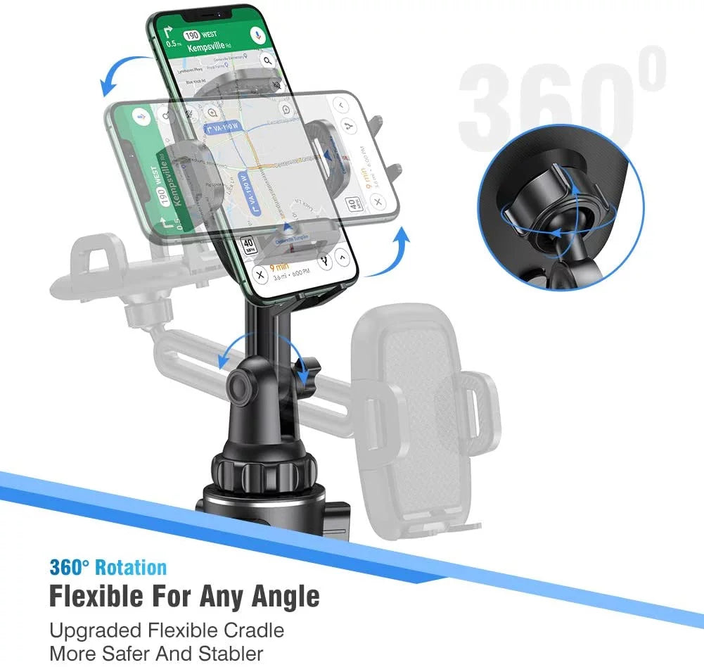 VERI COOL Car Phone Holder Mount, Phone Mount for Car Universal 360 Adjustable Phone Holder , Car Cup Holder for All Smartphones