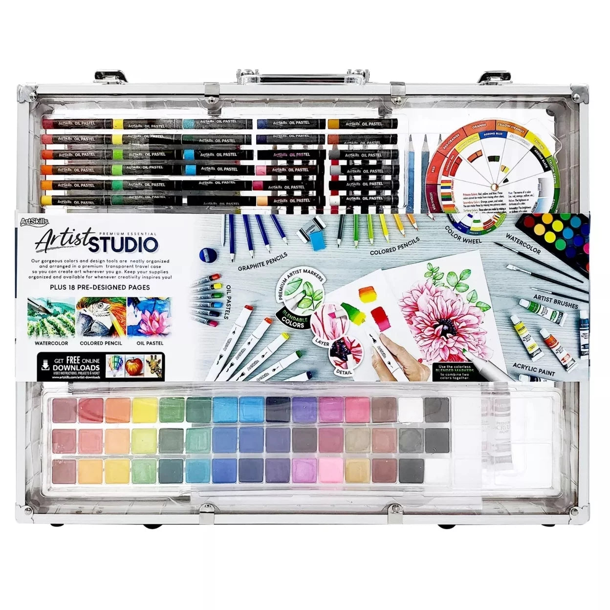 VERI ARTSIEssentialPortable Premium  Supply Kit for Beginner, 200 Pieces Drawing Set for Kids & Teens