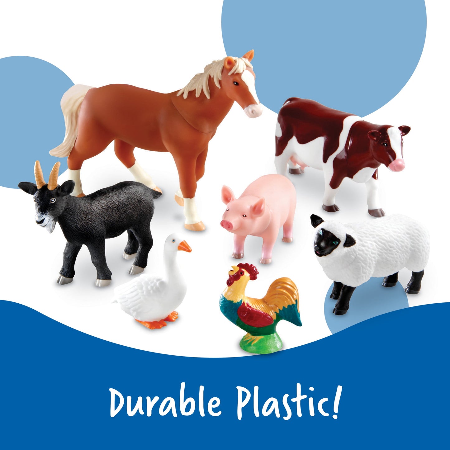 VERI SPECIAL Jumbo Farm Animals, Pretend Play for Toddlers, Animal Toys for Kids Ages 18Mos+