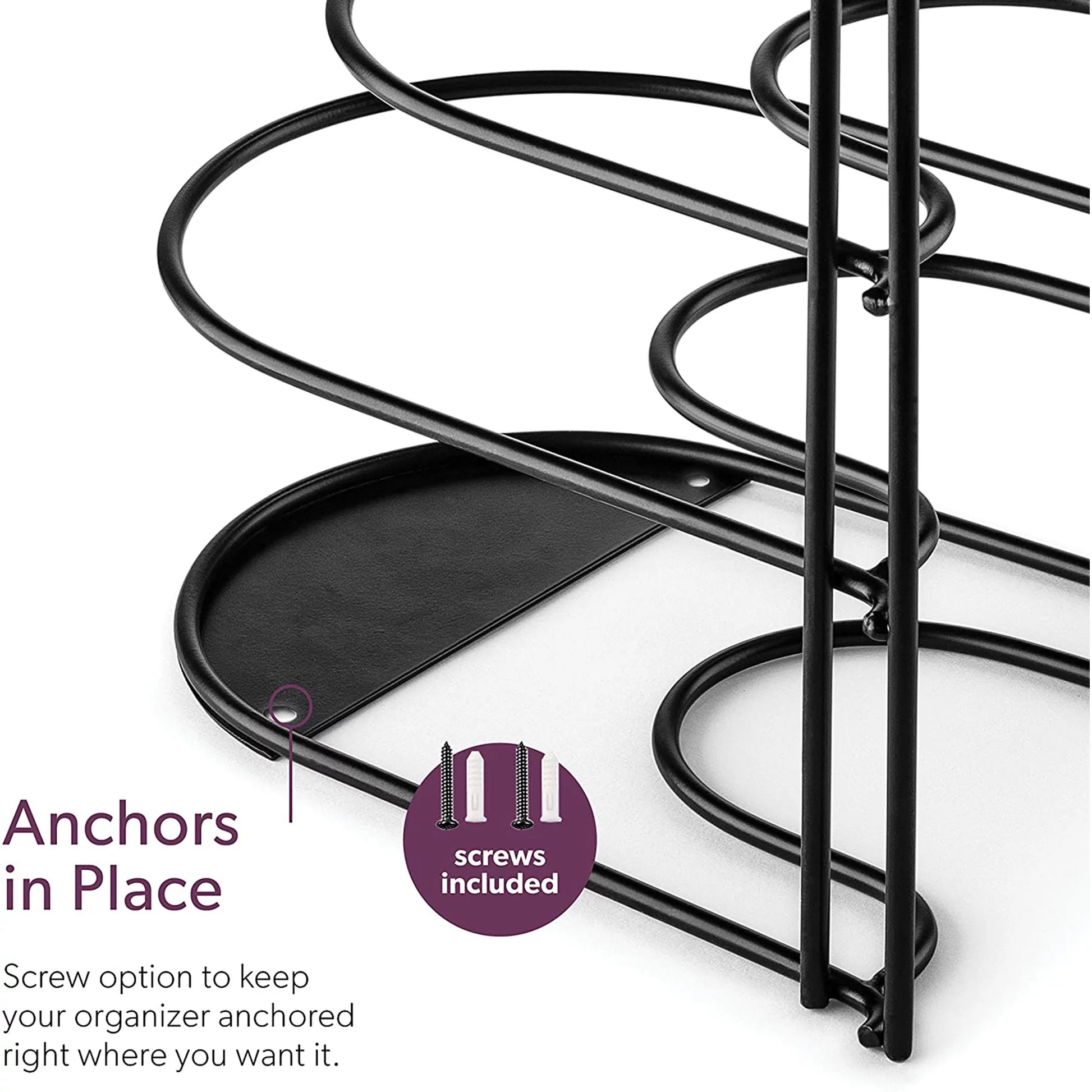 VERI HOT Pots and Pan Organizer 5 Tier Pot Rack Lid Holder for Kitchen Organization Black