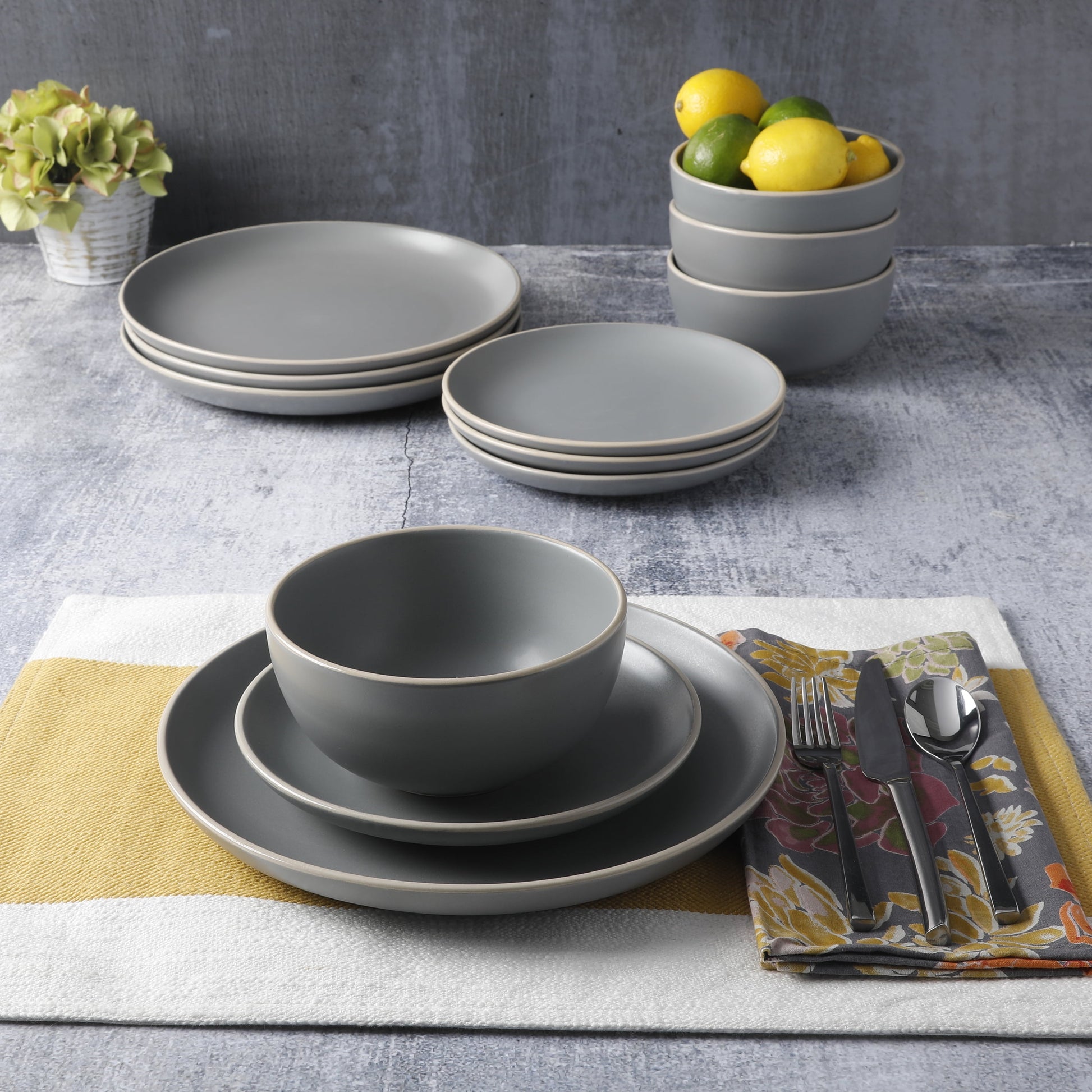 VERI FRESH Zuri Matte 12-Piece Dinnerware Set