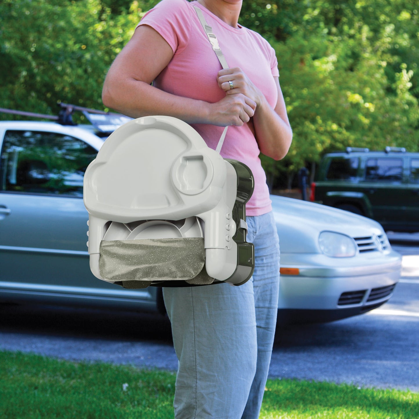 VERI NICE Safety 1ˢᵗ Deluxe Sit, Snack & Go Convertible Booster, Olive, Toddler