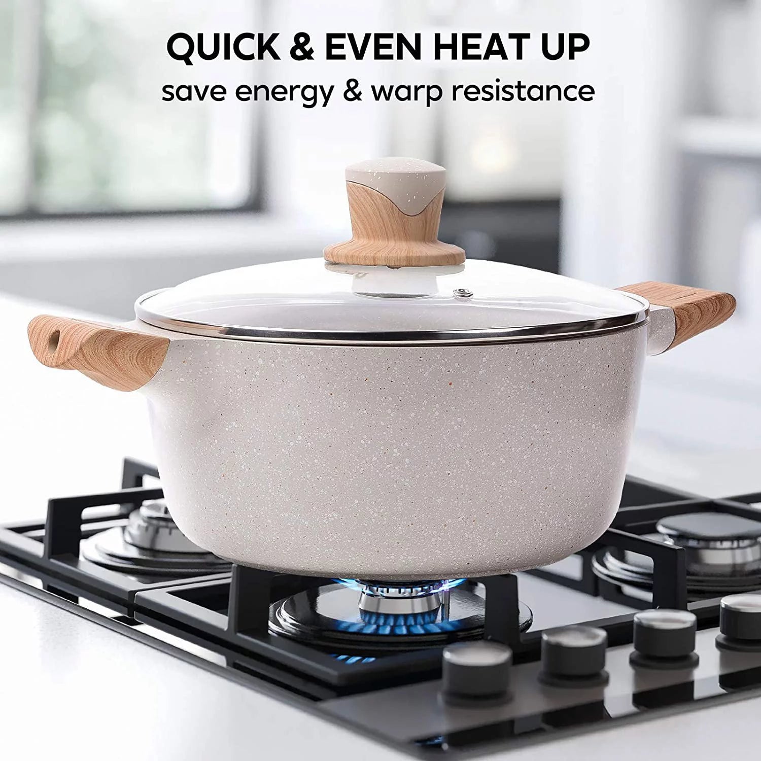 VERI HOT 10 Pieces Pots and Pans Nonstick Cookware Sets Granite Frying Pan Induction Cookware Pot