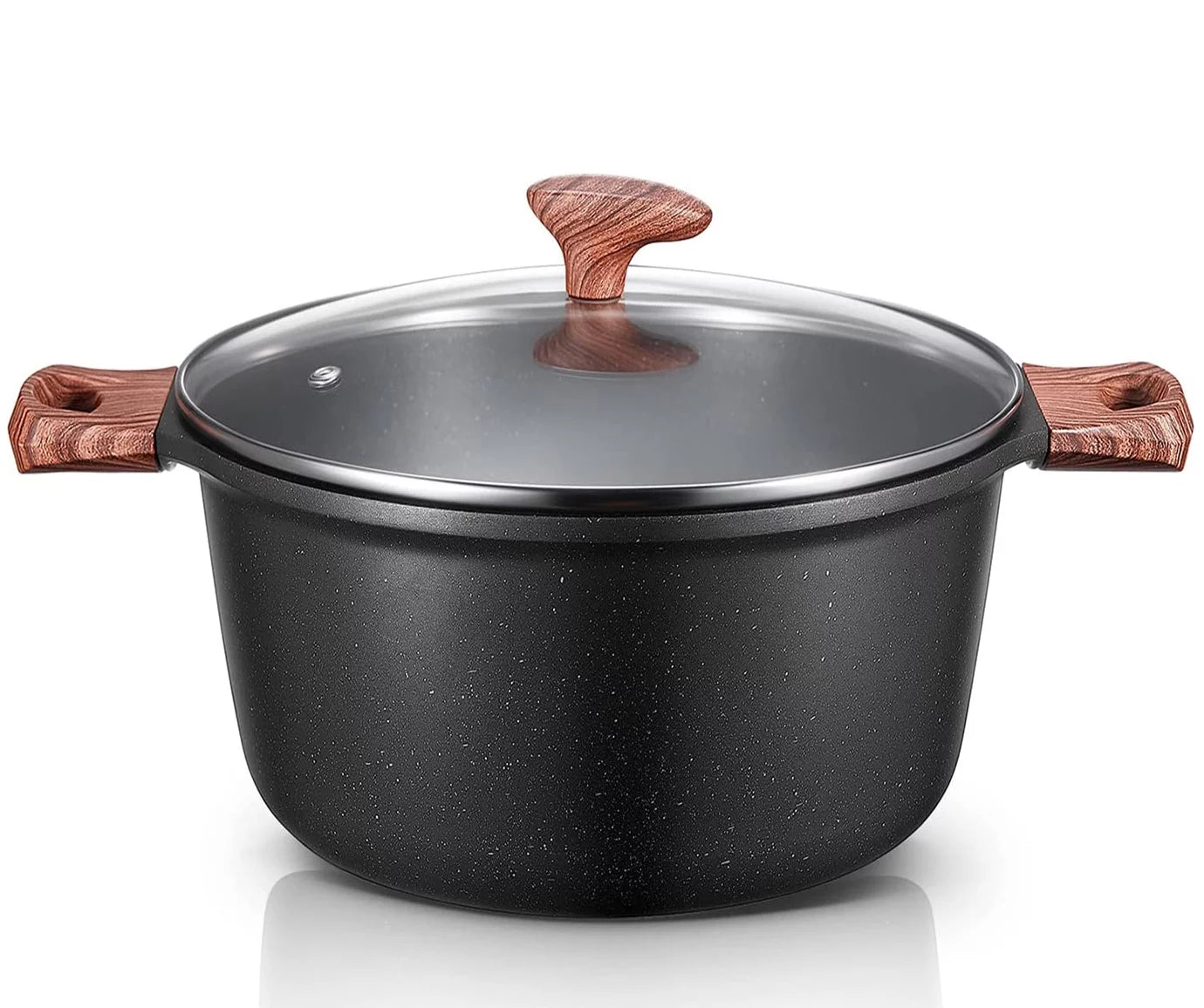 VERI HOT Nonstick Stock Pot with Glass Lid, 6 Quart Cooking Pot Non Stick Soup Pot, Induction Pasta Pot, All Stove Compatible