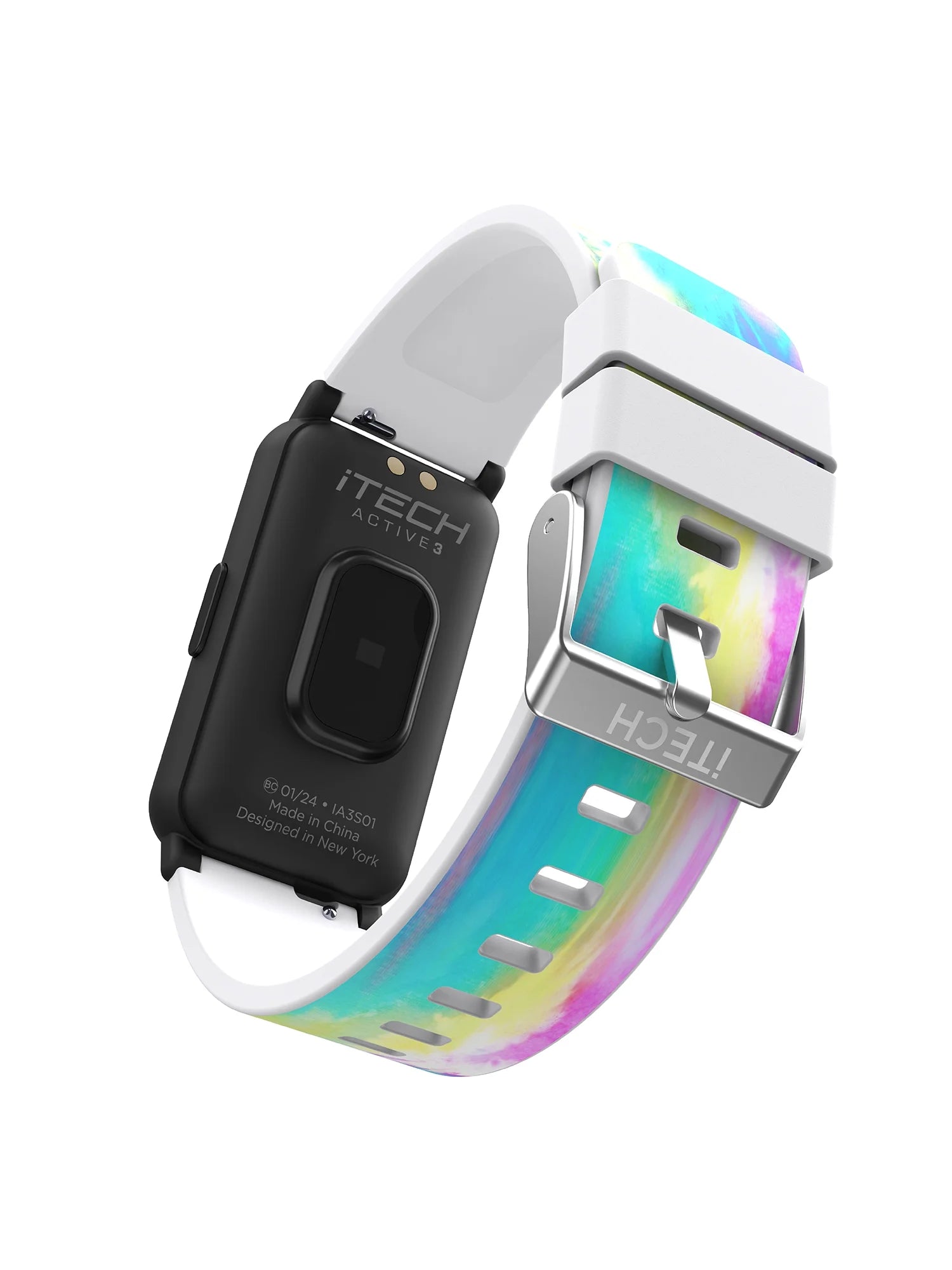 VERI SMART Active 3 Unisex Adult Smartwatch Fitness Tracker, Tie Dye, Silicone Strap