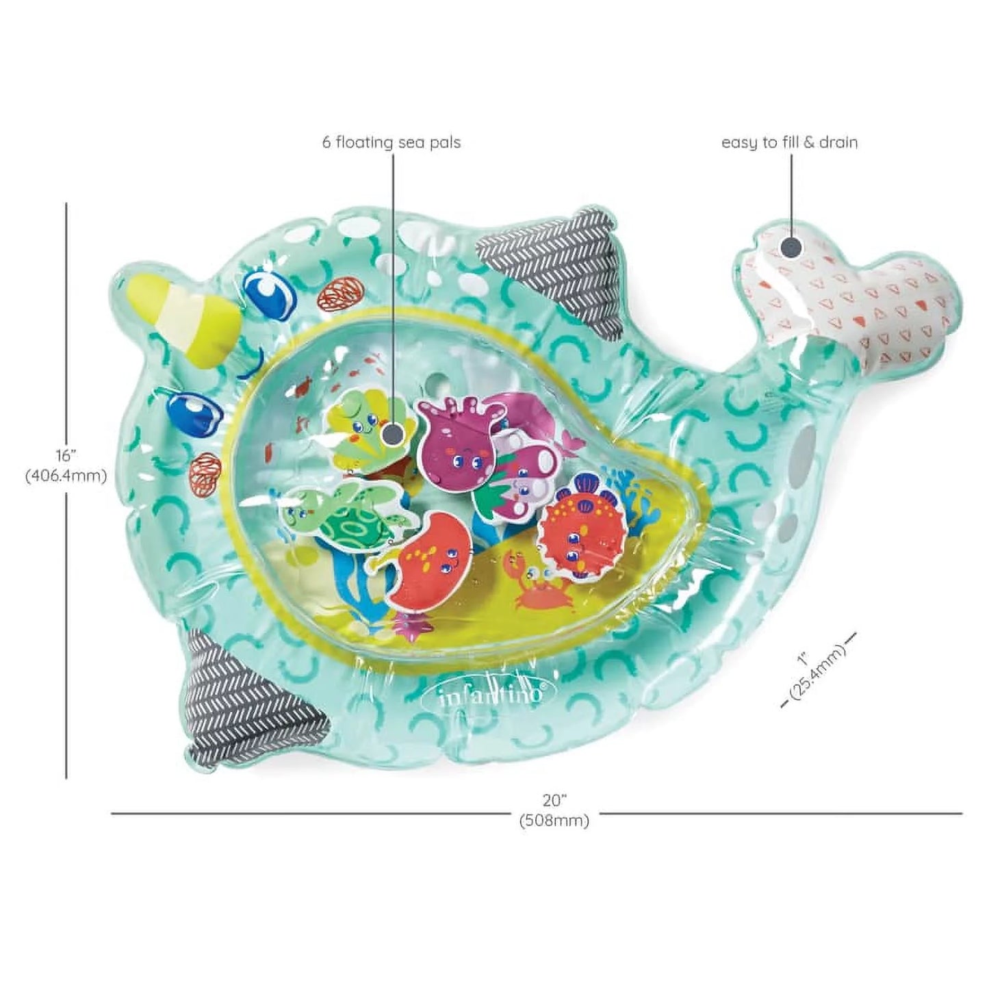 VERI CUTE Narwhal & Sea Pals Pat & Play Baby Tummy Time Play Mat, 6-12 Months