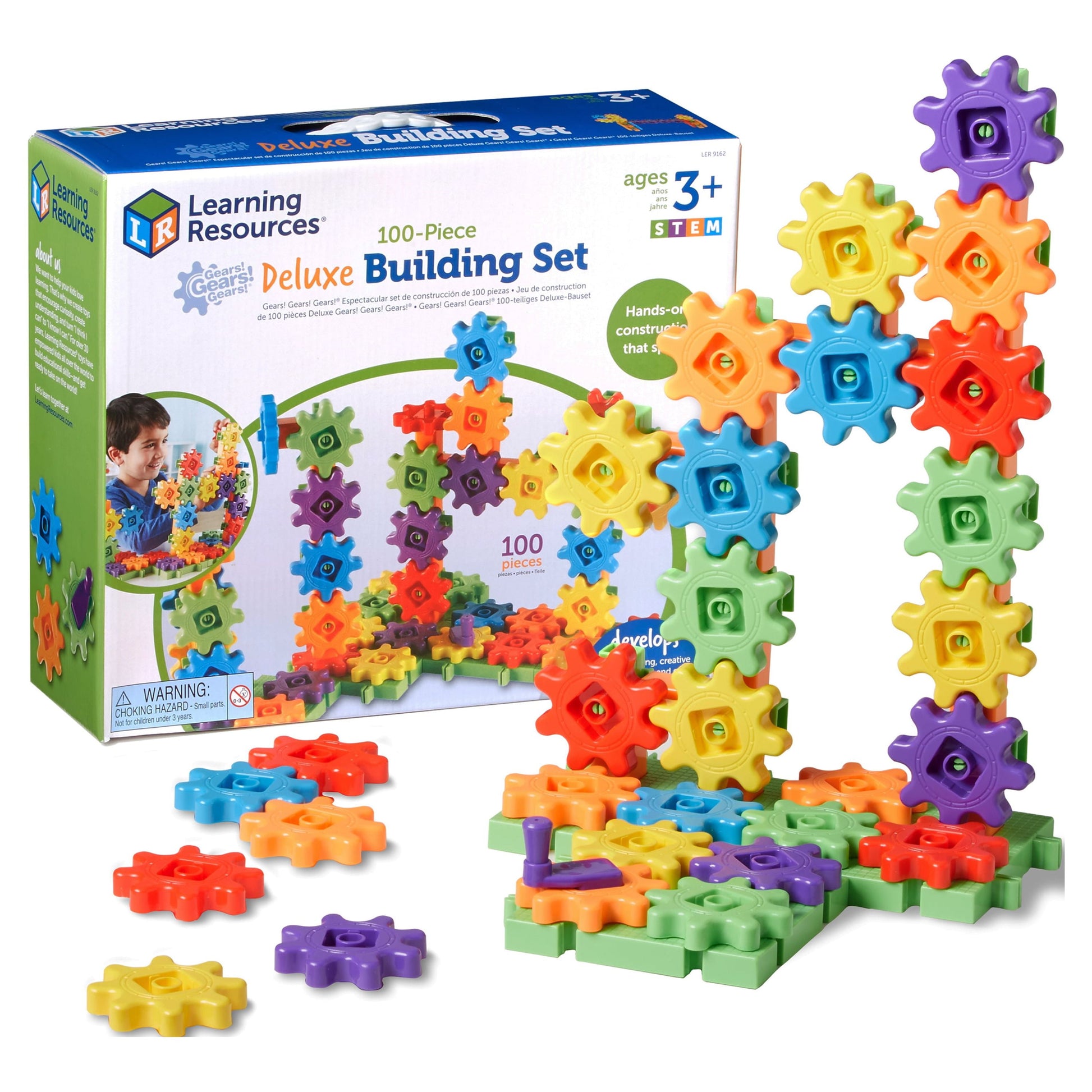 VERI COOL Gears! Gears! Gears! 100-Piece Deluxe Building Set, Boys and Girls Ages 3+, STEM, Building Toy for Kids