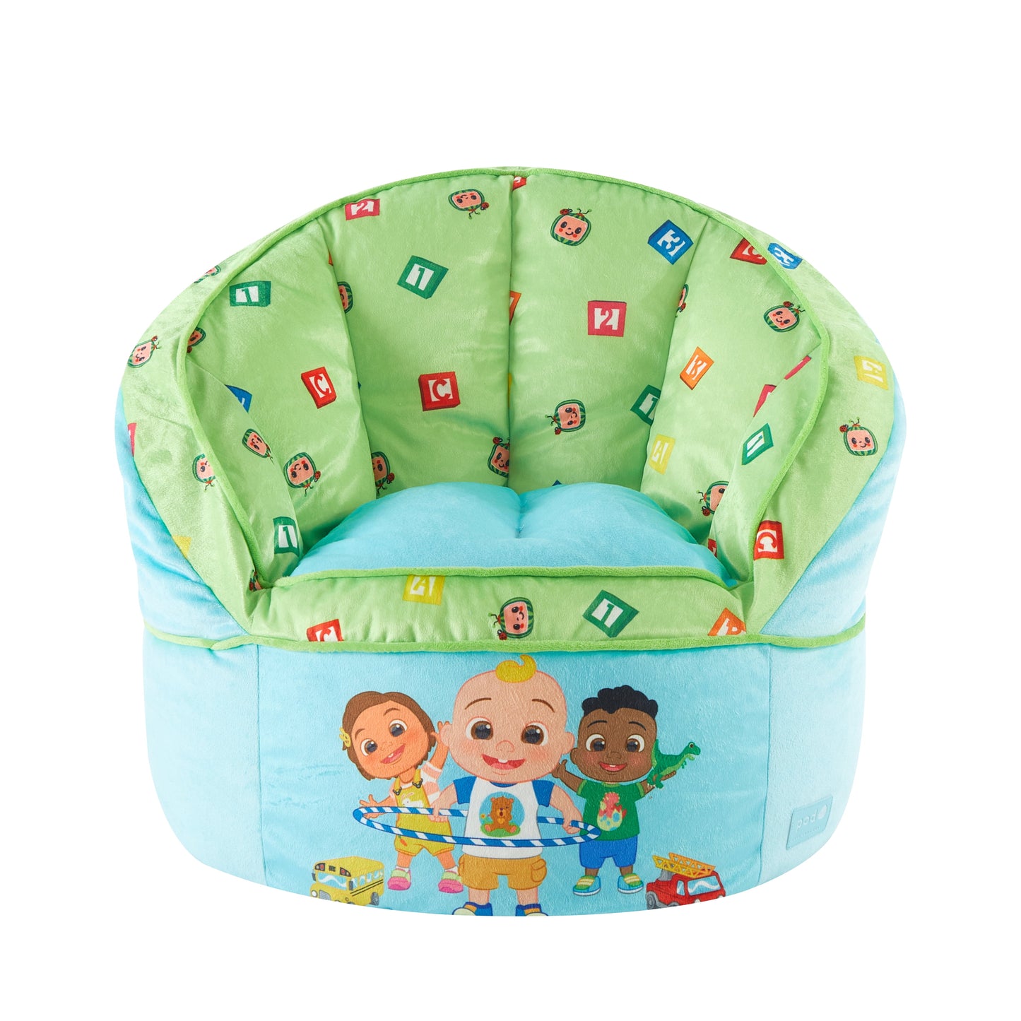 VERI CUTE Cocomelon Blue Polyester round Bean Bag, JJ, Cody, & Nina