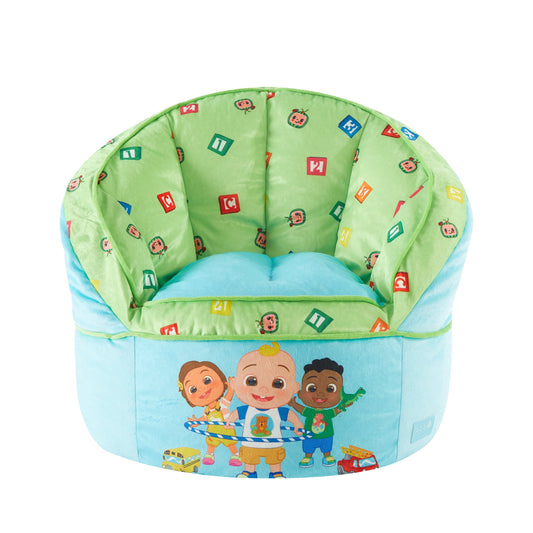 VERI CUTE Cocomelon Blue Polyester round Bean Bag, JJ, Cody, & Nina