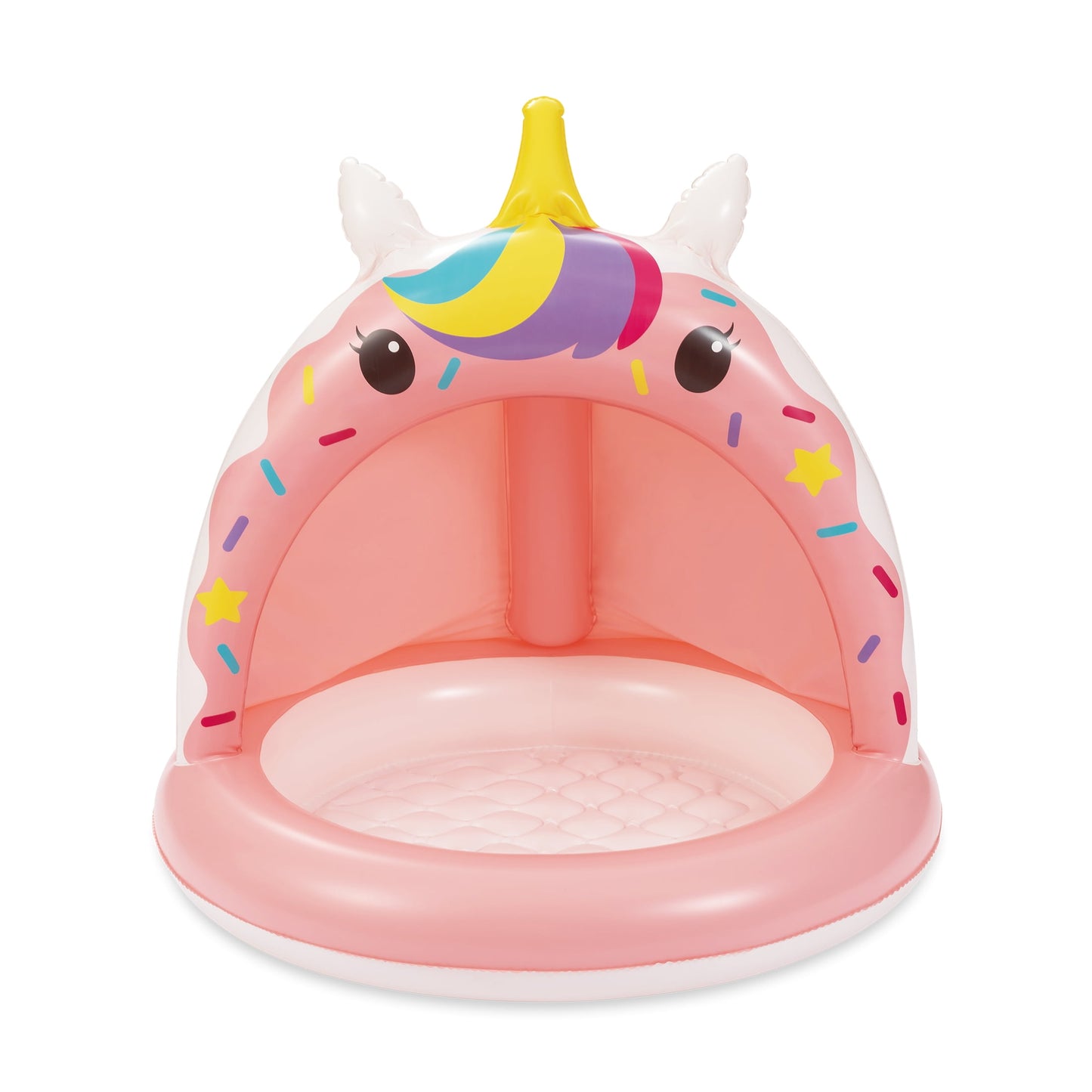 VERI COOL Inflatable Unicorn Shade Pool, Round, Pink, Ages 1-3, Unisex