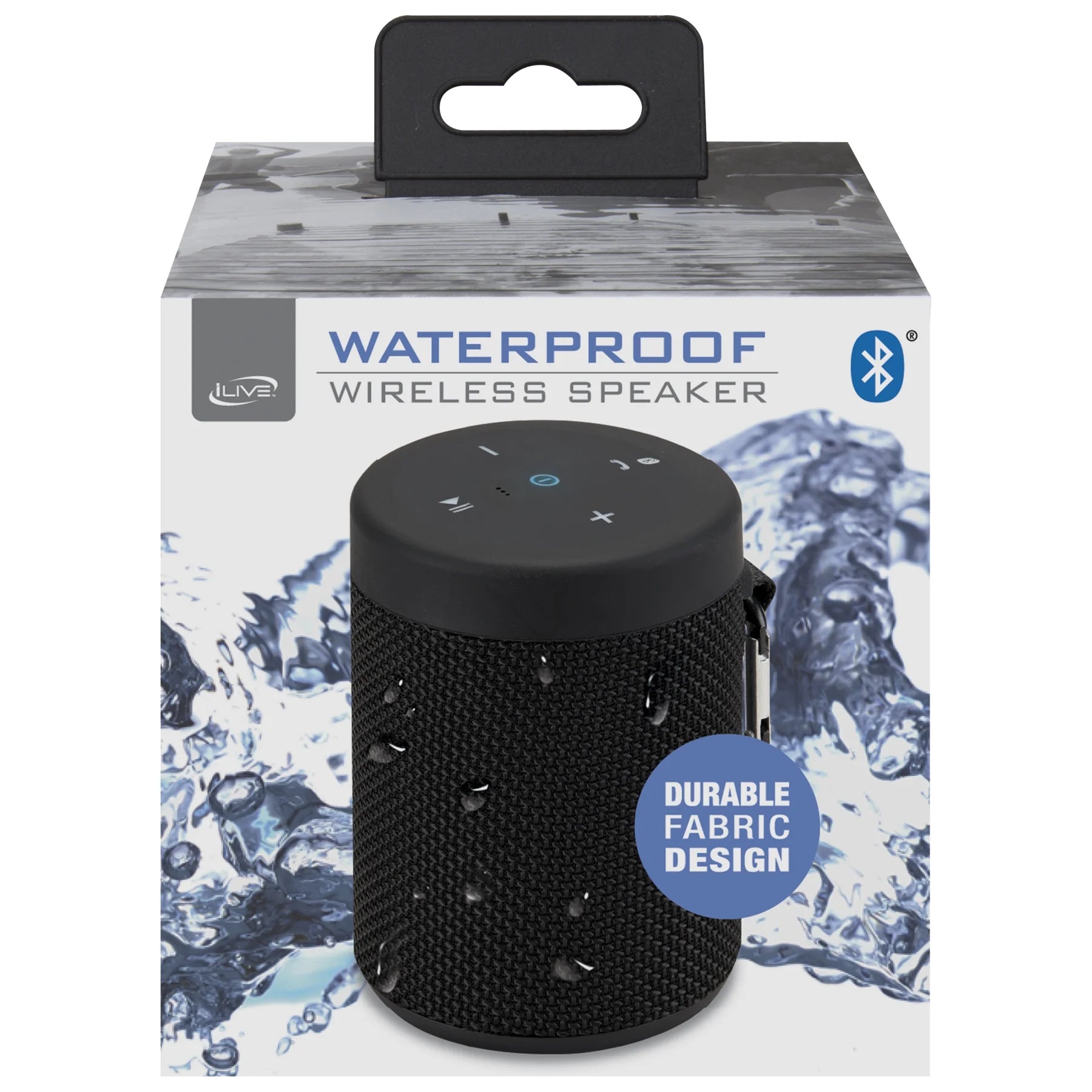 VERI CLEAR  ISBW108 Waterproof Fabric Wireless Bluetooth Speaker - Black