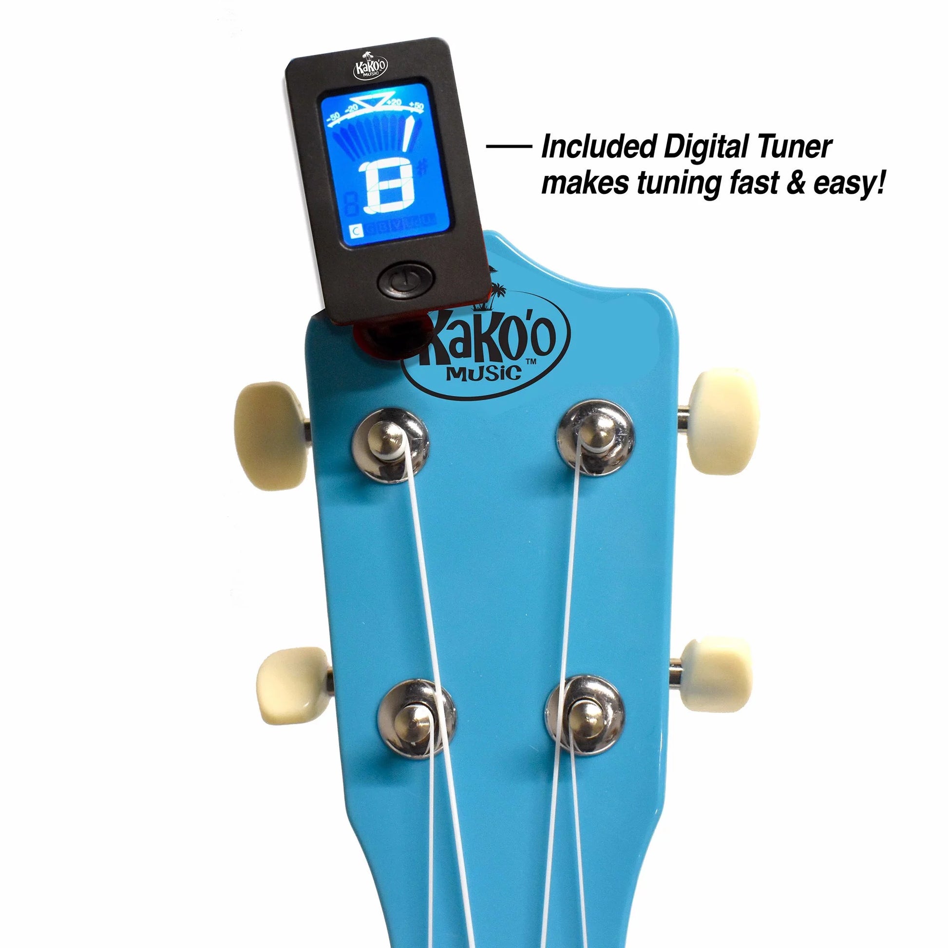 VERI MUSICAL Kako'O: 21" Professional Soprano Wooden Ukulele Set - Pacific Blue - Easy to Tune, Beginner to Advanced Players, Ages 5+
