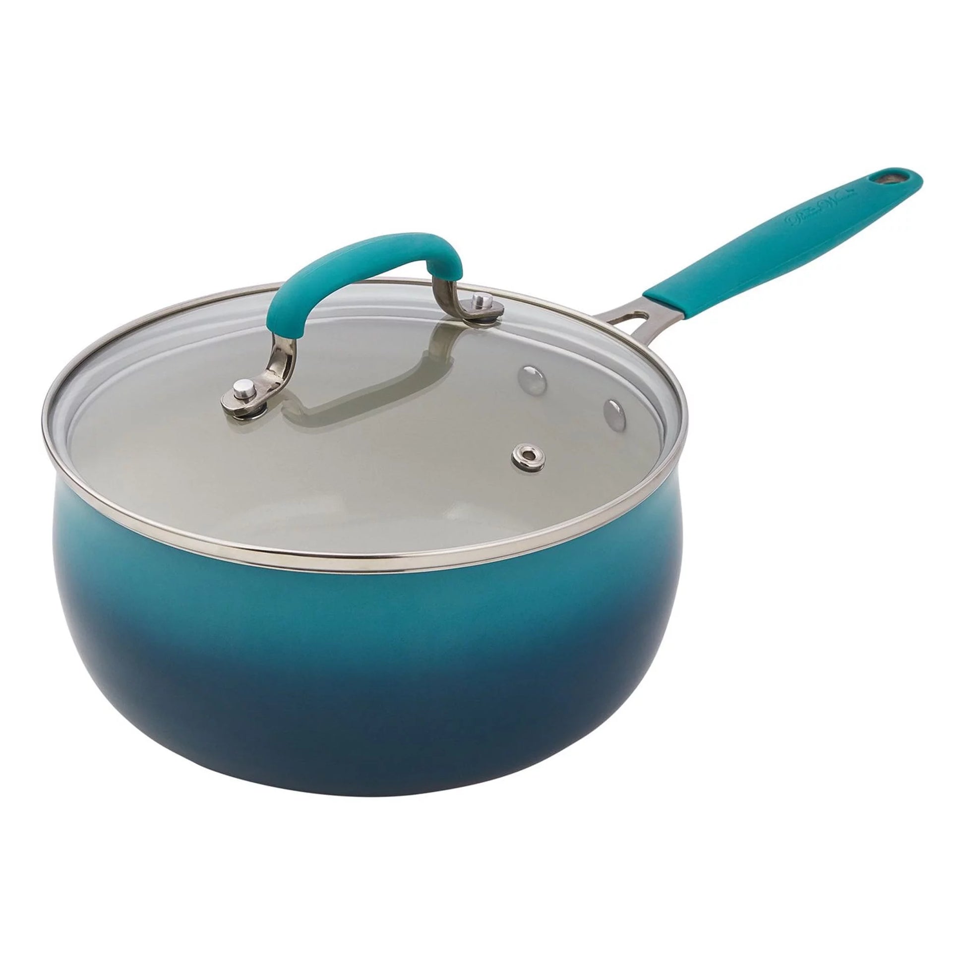 VERI NICE 25-Piece Ceramic Nonstick Aluminum Cookware Set, Ombre Teal